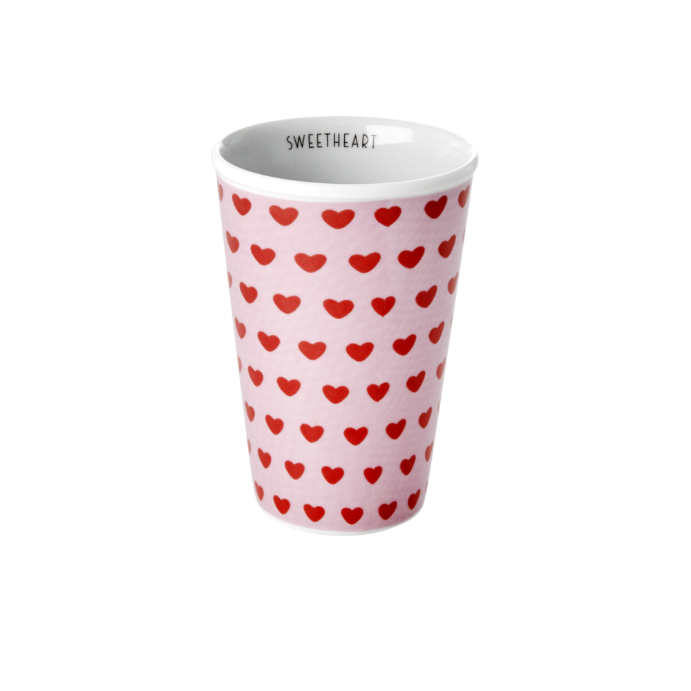 RICE Porzellan Tasse Sweet Hearts,  Ø8 x H12.5cm, 300ml