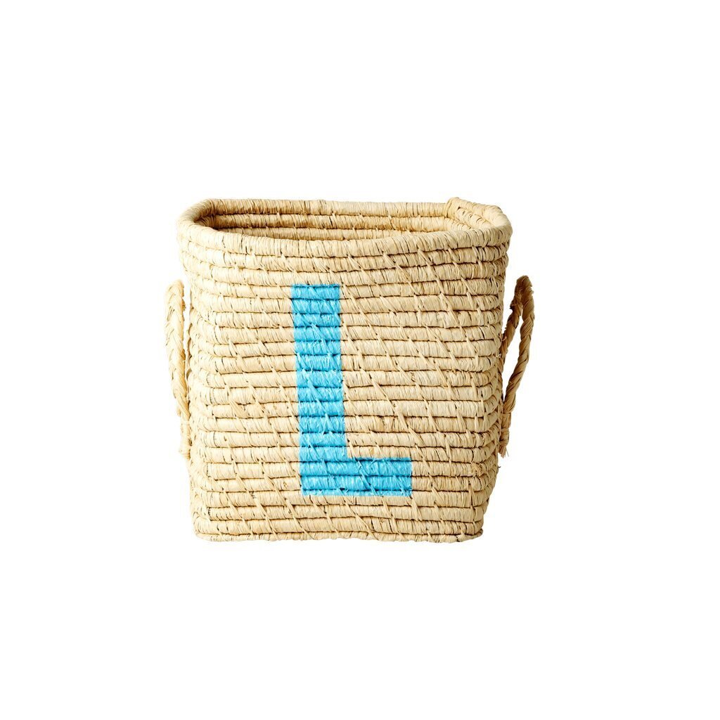 Raffia Buchstaben Korb ABC, natur 