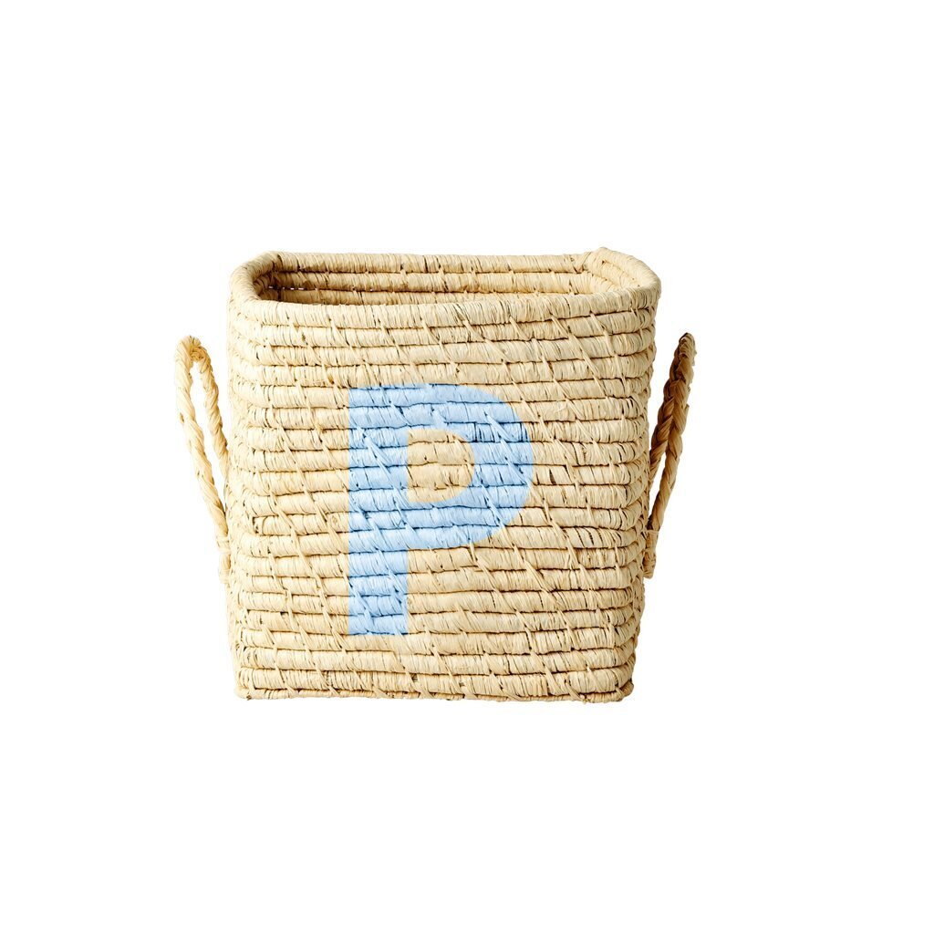 Raffia Buchstaben Korb ABC, natur 