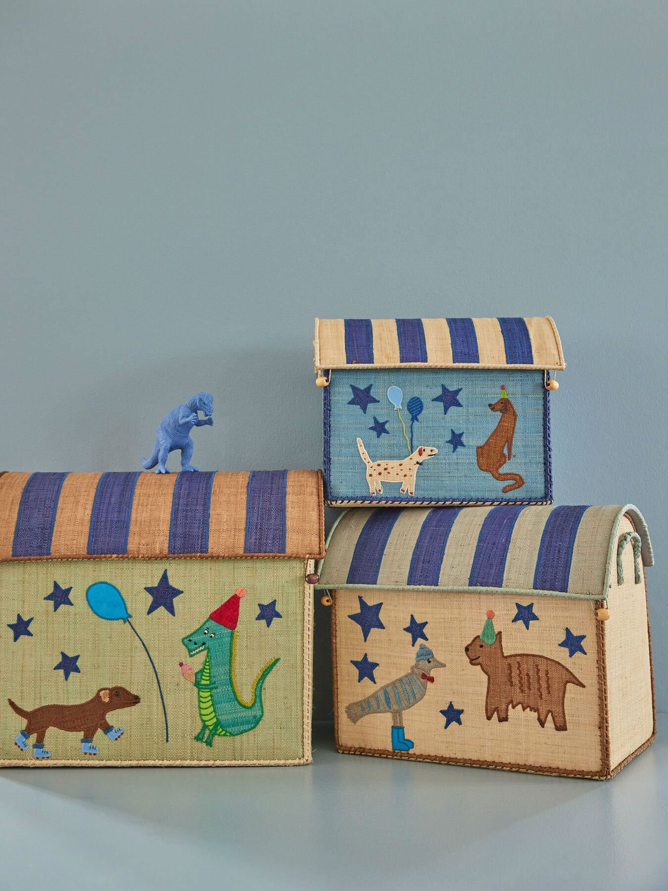 Raffia Spielzeug Aufbewahrungskörbe Party Animal 3er Set, diverse 