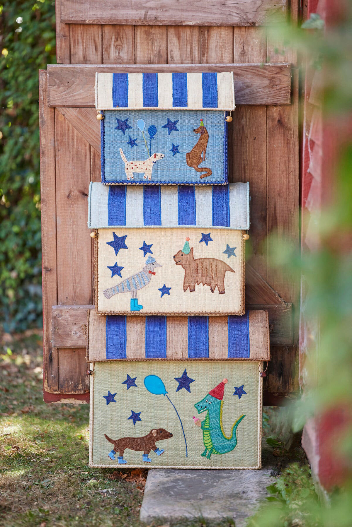 Raffia Spielzeug Aufbewahrungskörbe Party Animal 3er Set, diverse 