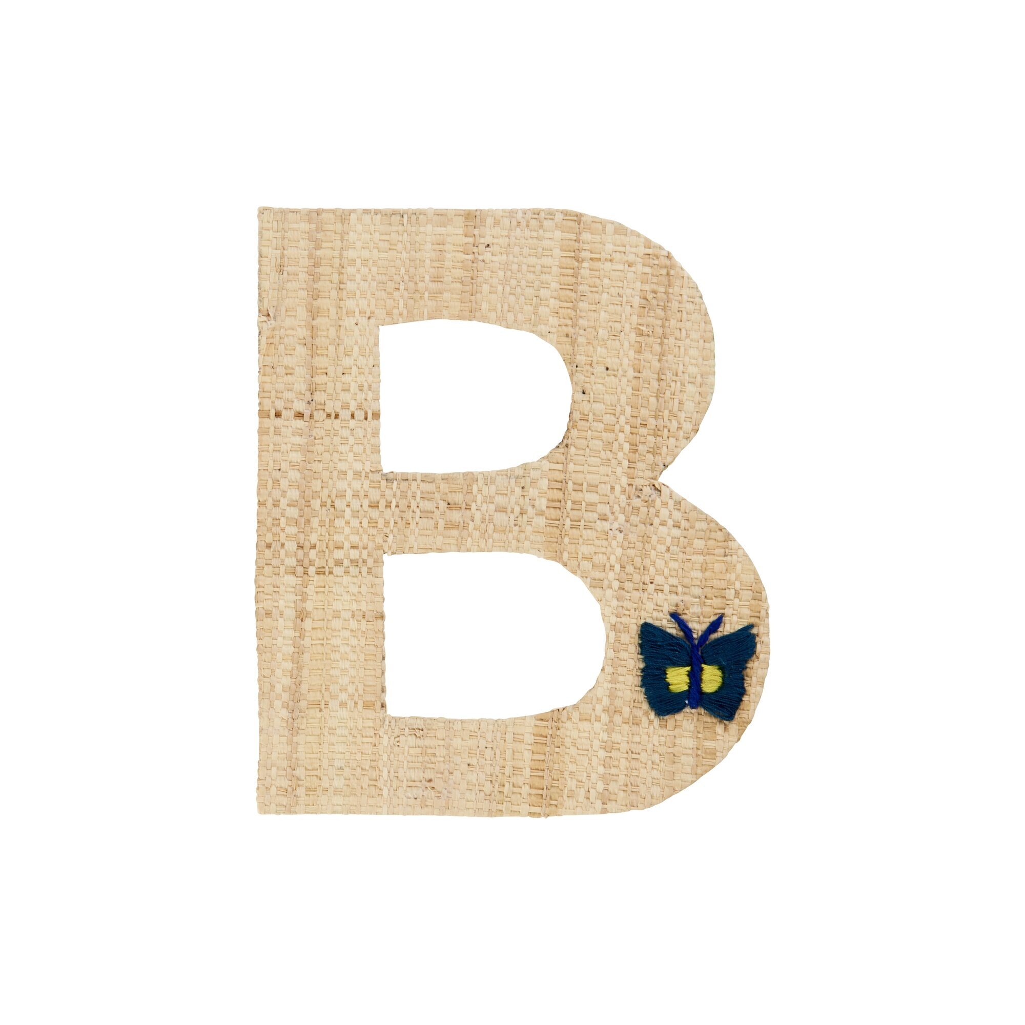 Raffia Buchstaben Sticker,  Länge 11, Höhe 13 cm