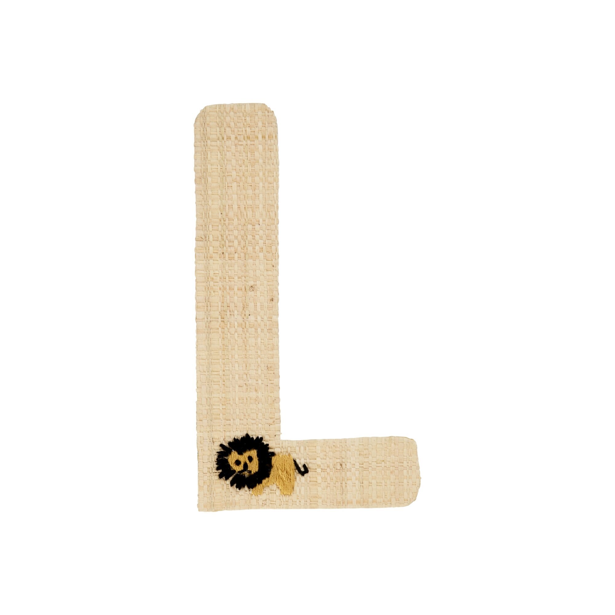 Raffia Buchstaben Sticker,  Länge 10, Höhe 15 cm