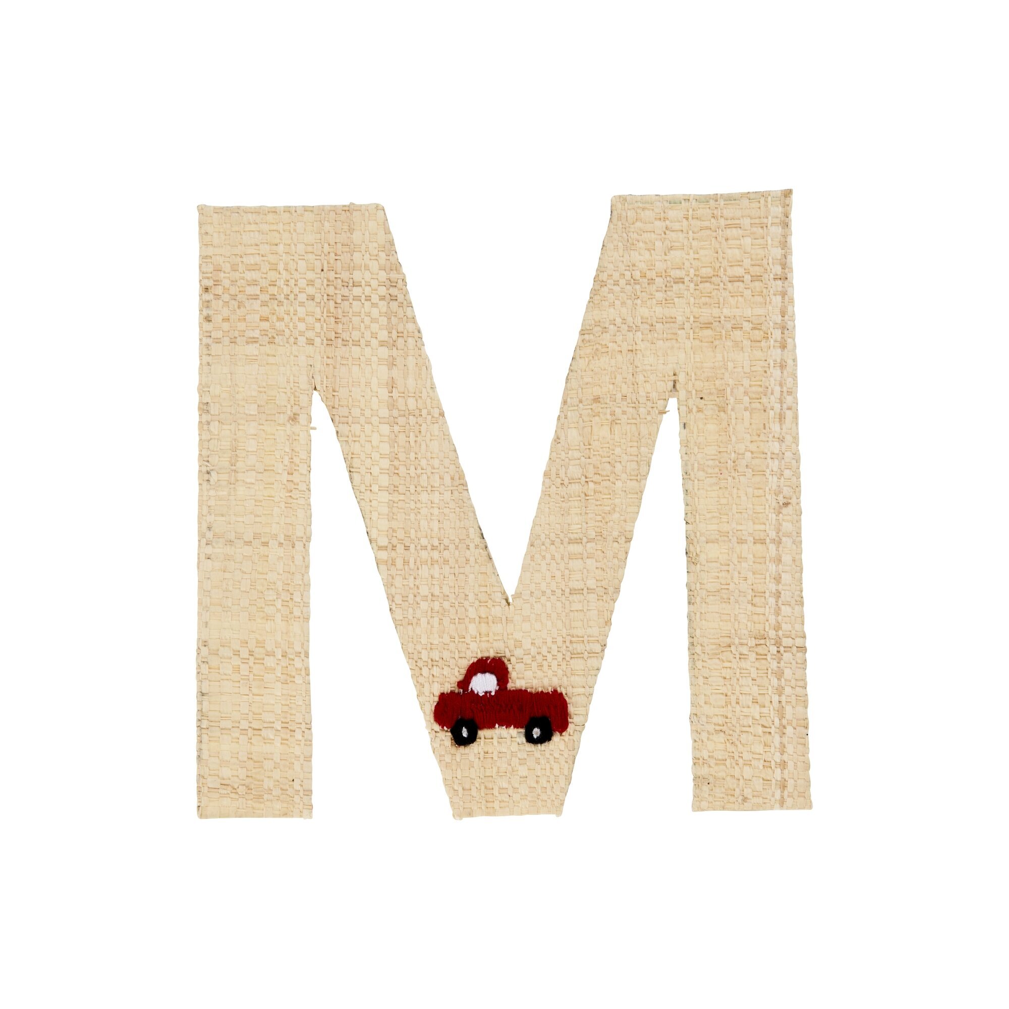 Raffia Buchstaben Sticker,  Länge 13, Höhe 13 cm