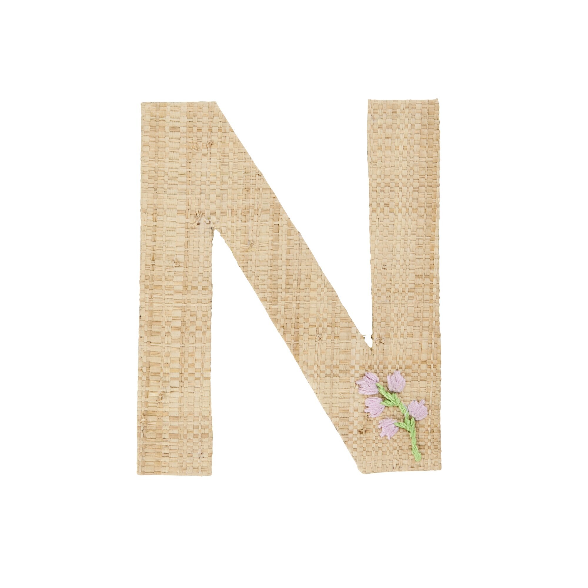 Raffia Buchstaben Sticker,  Länge 11, Höhe 14 cm