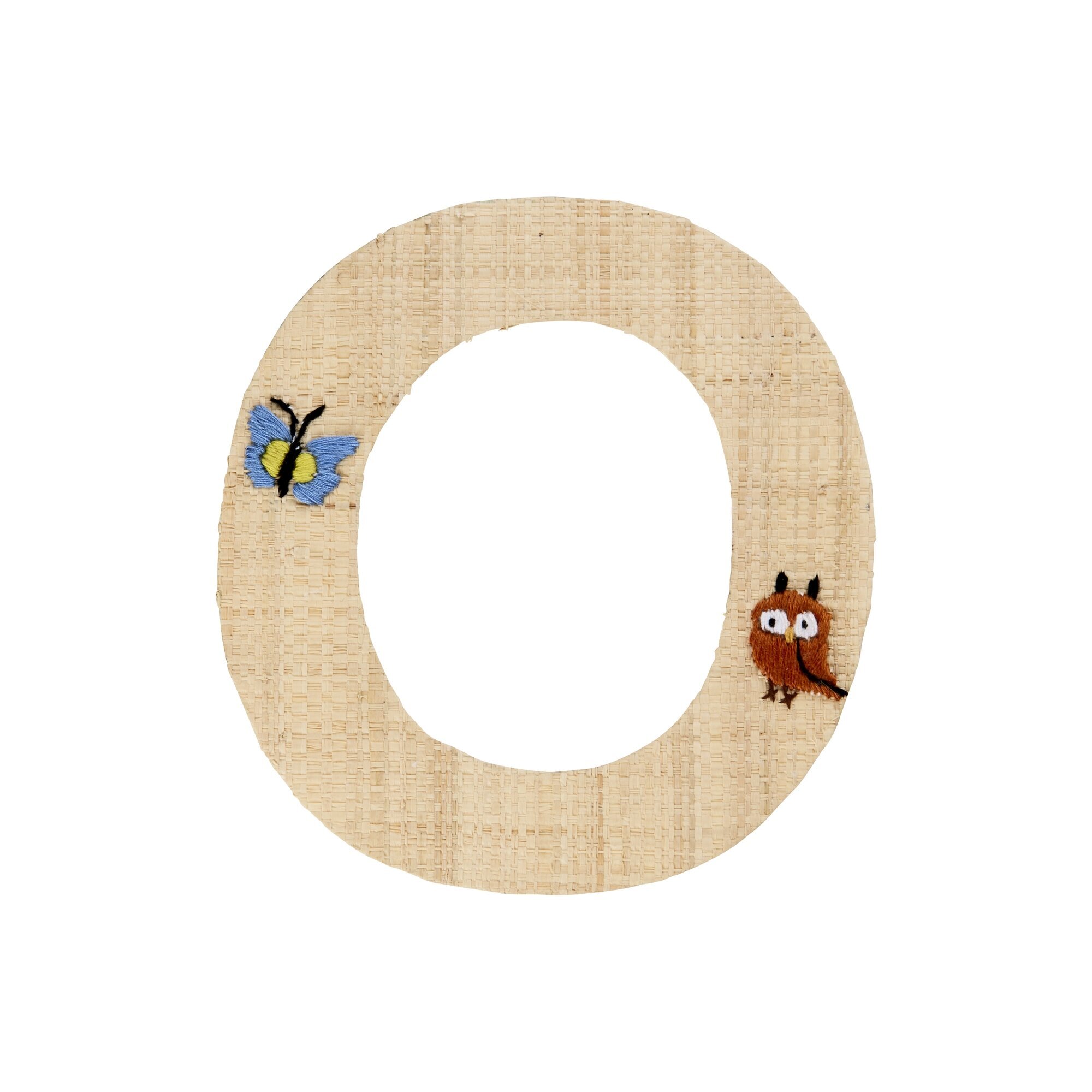 Raffia Buchstaben Sticker,  Länge 13, Höhe 14 cm