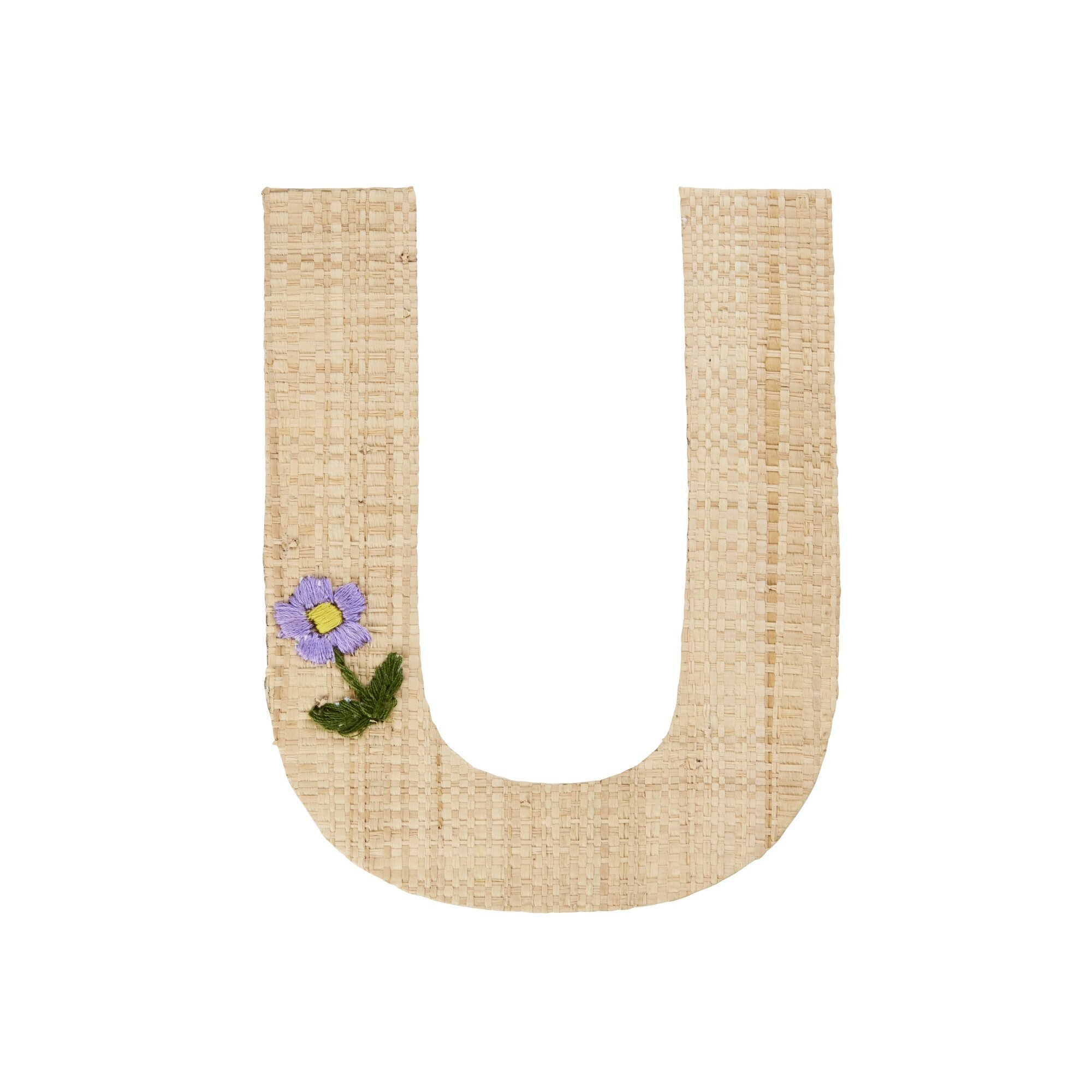 Raffia Buchstaben Sticker,  Länge 12, Höhe 14 cm