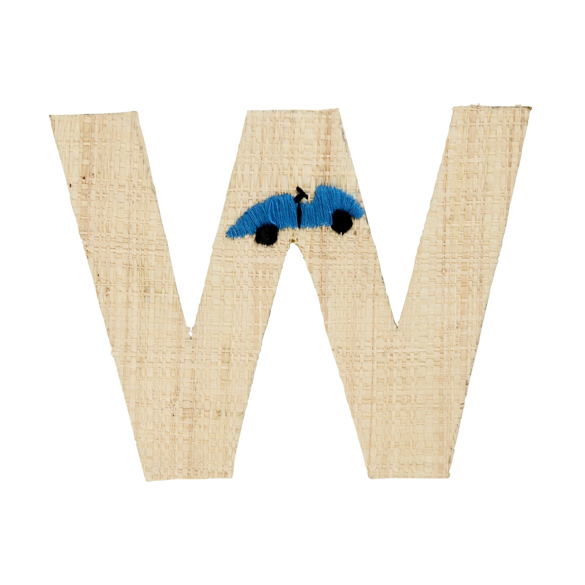 Raffia Buchstaben Sticker,  Länge 16, Höhe 13 cm