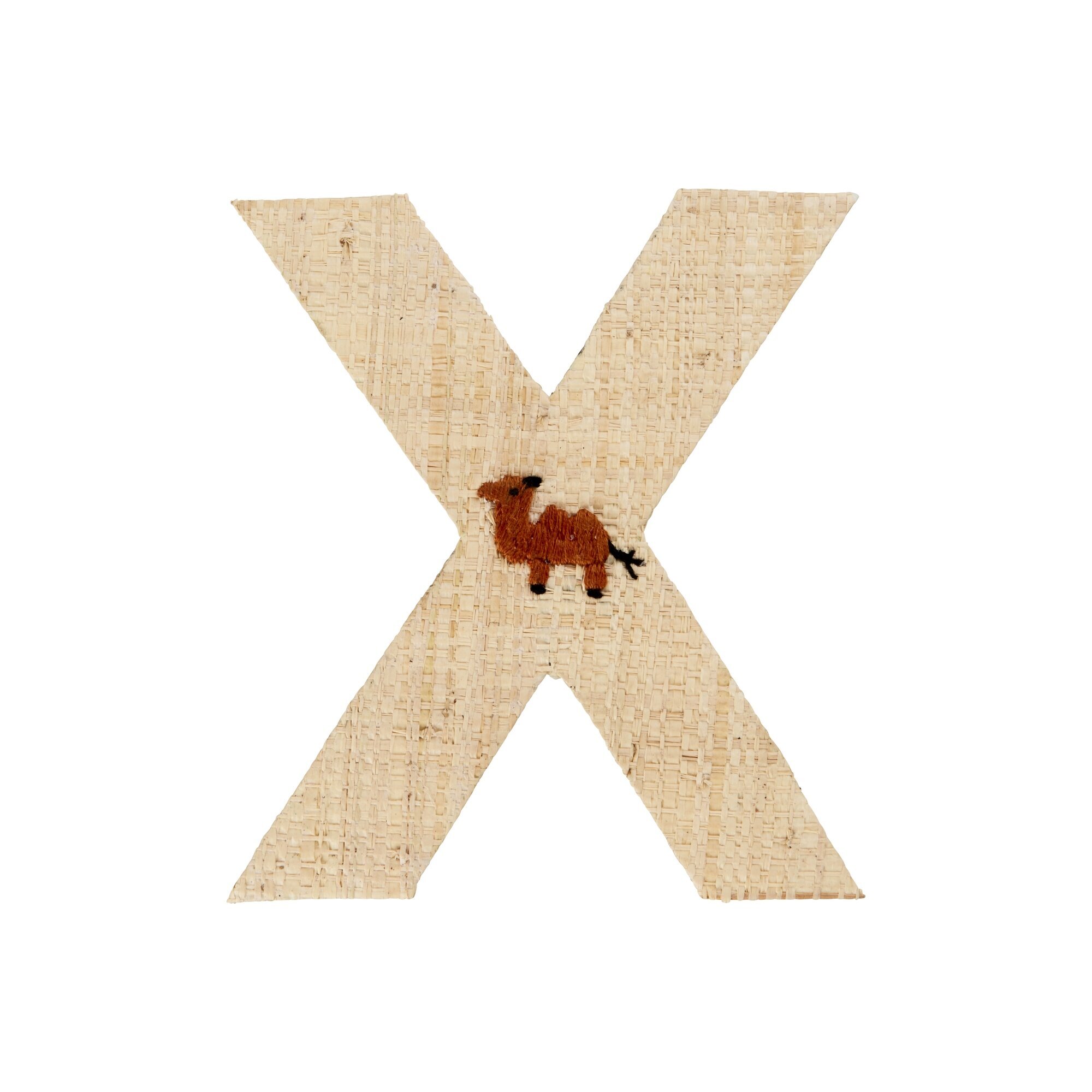 Raffia Buchstaben Sticker,  Länge 13, Höhe 15 cm