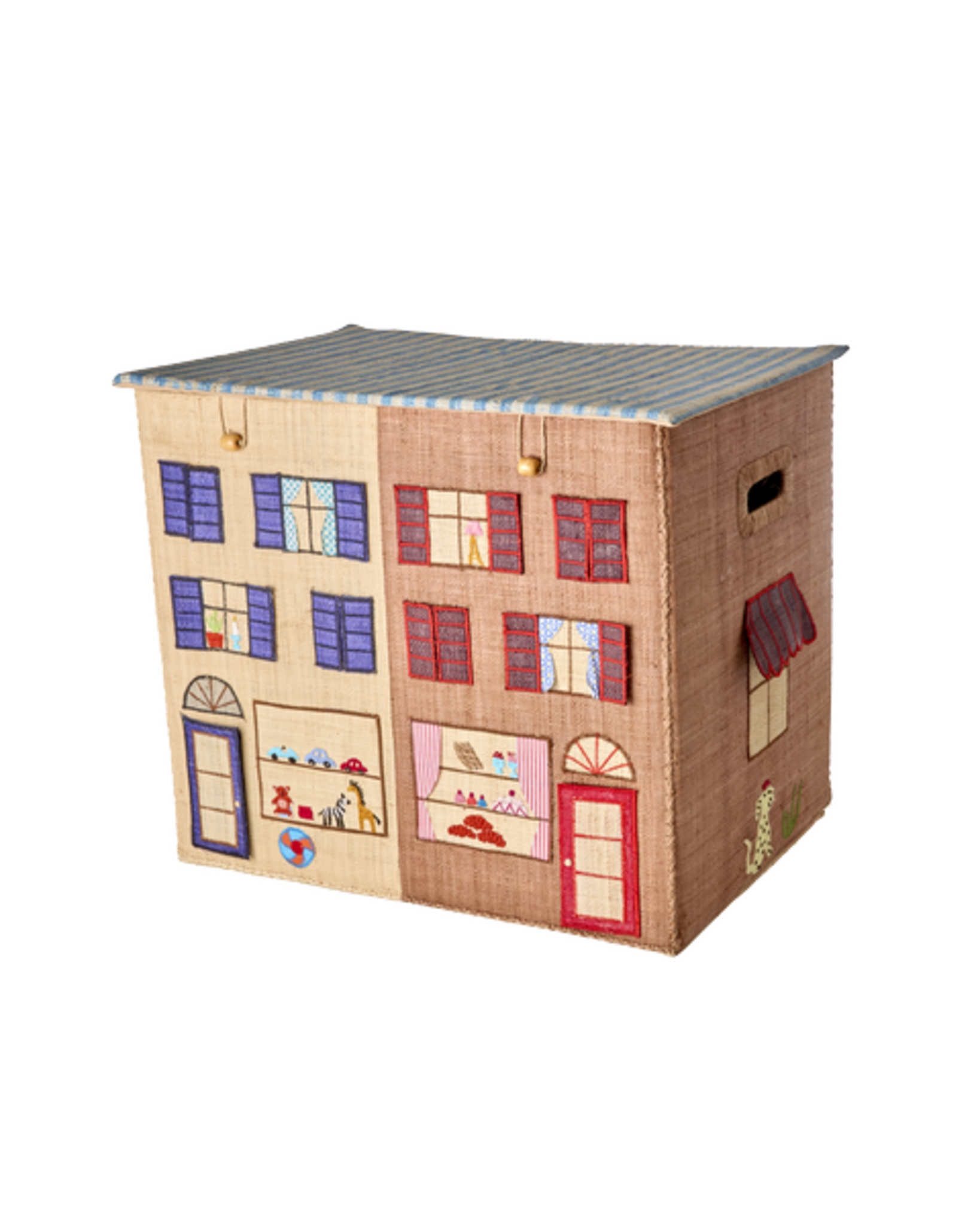 RICE Bast Kinder Spielzeug Aufbewahrungsbox Paris, faltbar, diverse XL: 52 x 37 x 41 cm