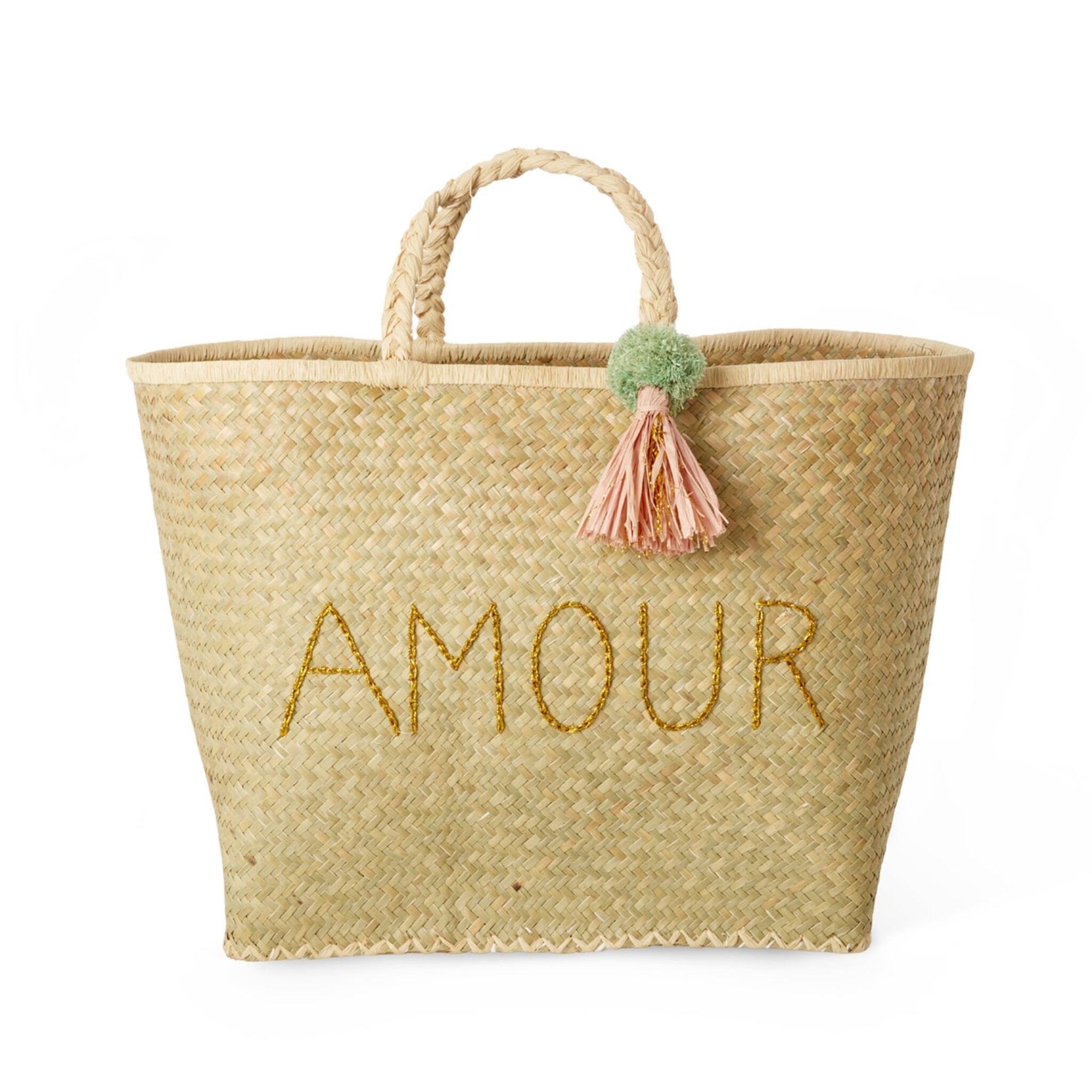 Raffia Tasche AMOUR, braun 