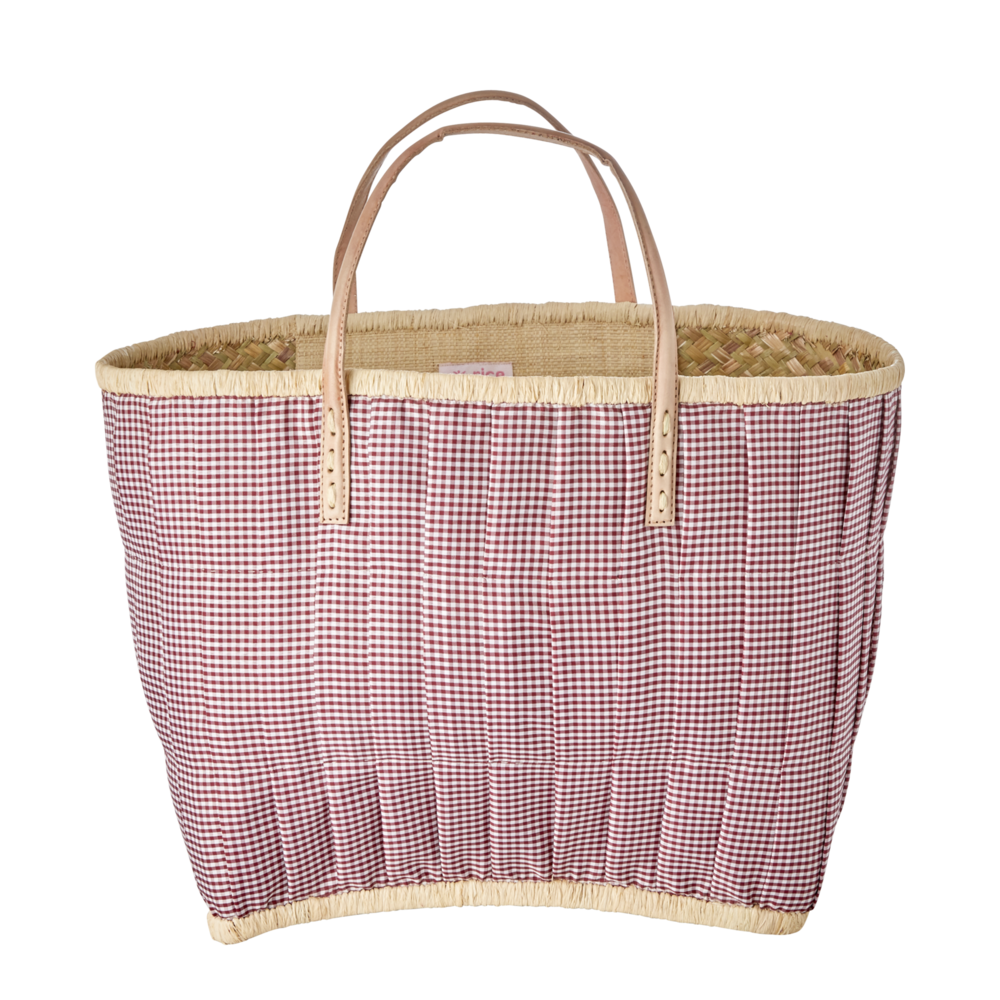 RICE Raffia Tasche Bordeaux, bordeaux L: 43 x 16 x 33 cm
