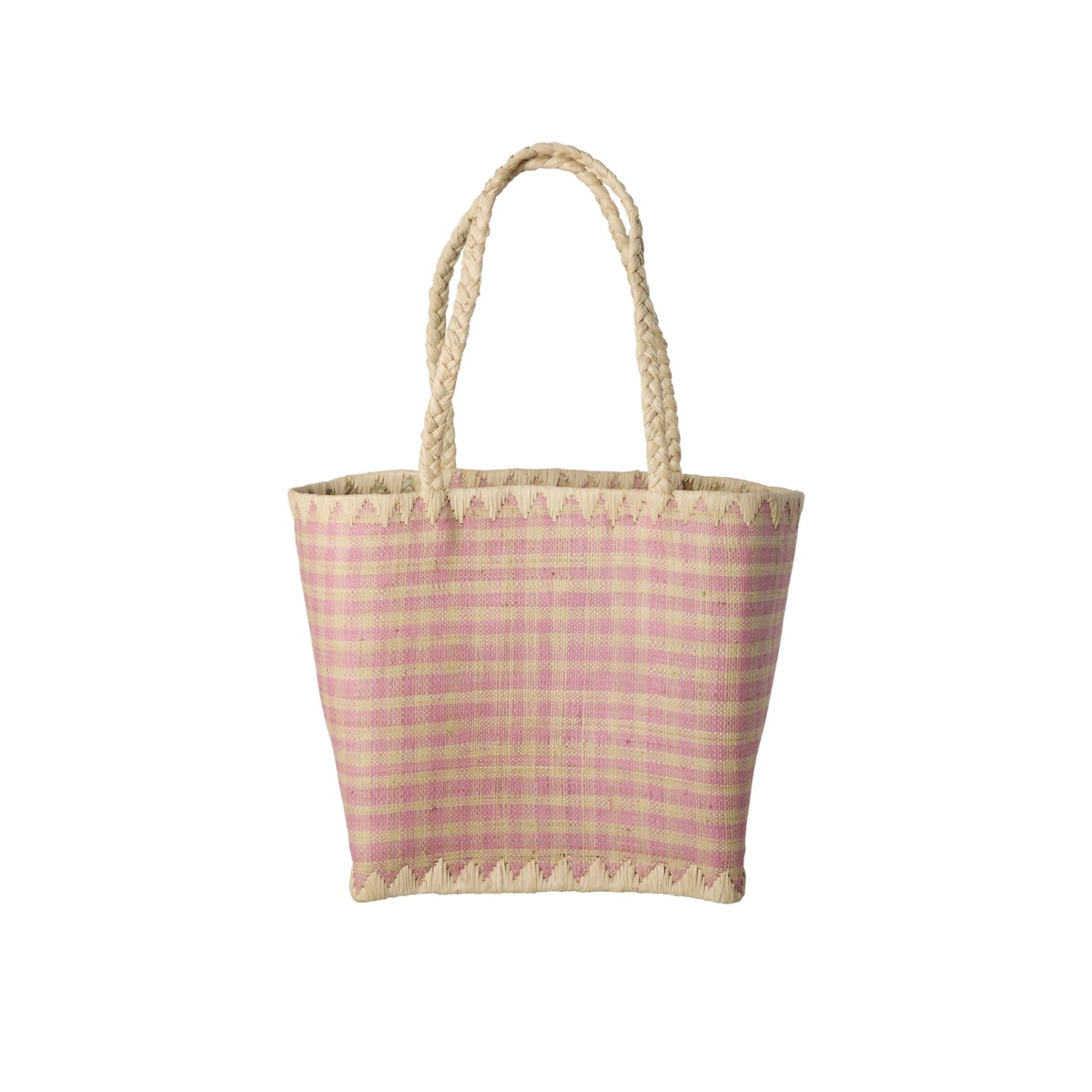Raffia Tasche Pink, pink 26 x 18 x Höhe 30 cm