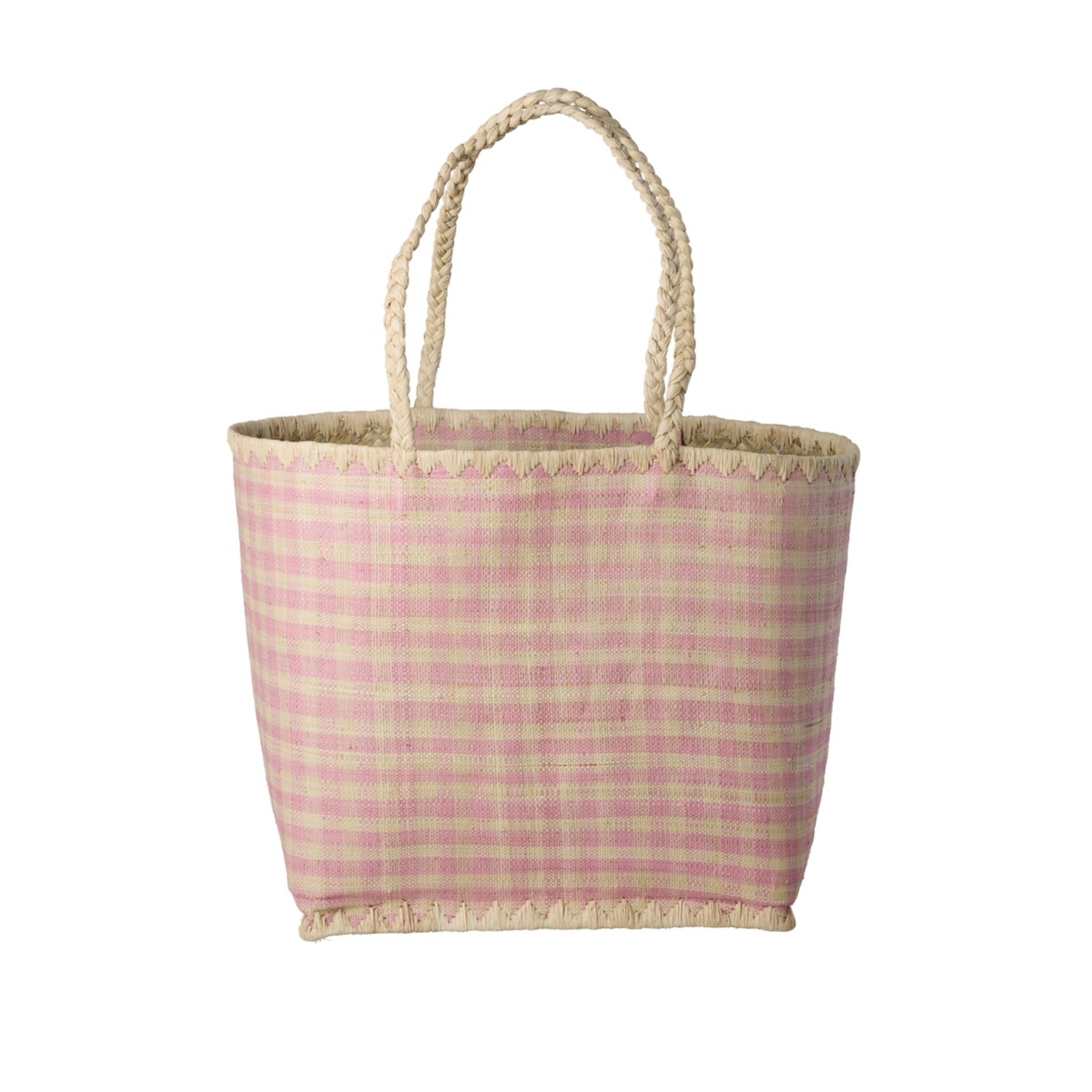 Raffia Tasche Pink, pink 32 x 22 x Höhe 33 cm