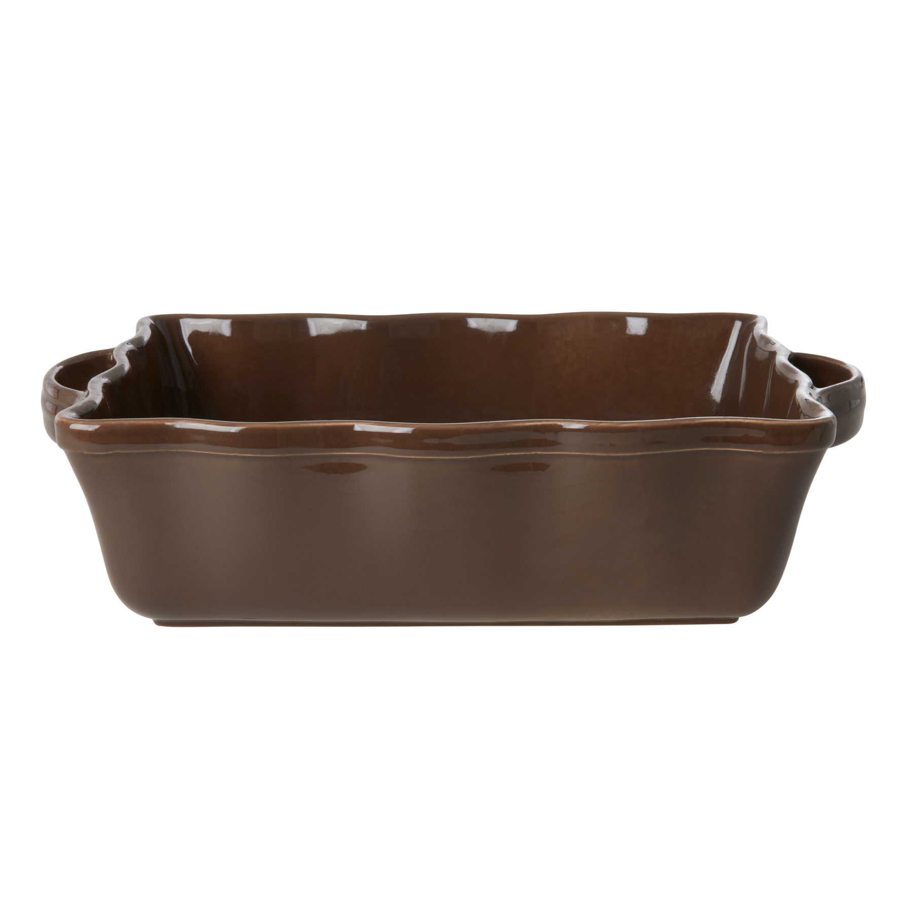 Rechteckige Auflaufform aus Steingut, braun L31 x B24 x H10cm