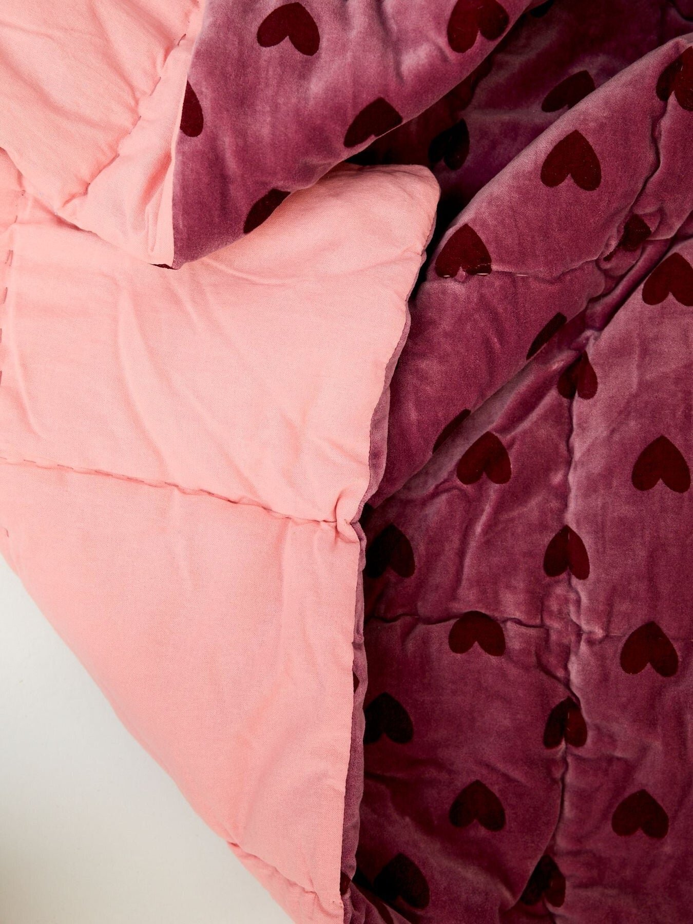 Samt Quilt Purple Hearts, pink 