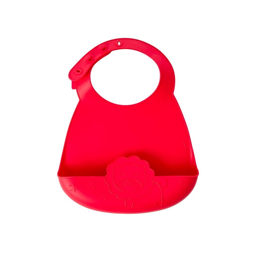 Silikon Lätzchen mit Auffangschale, rot 