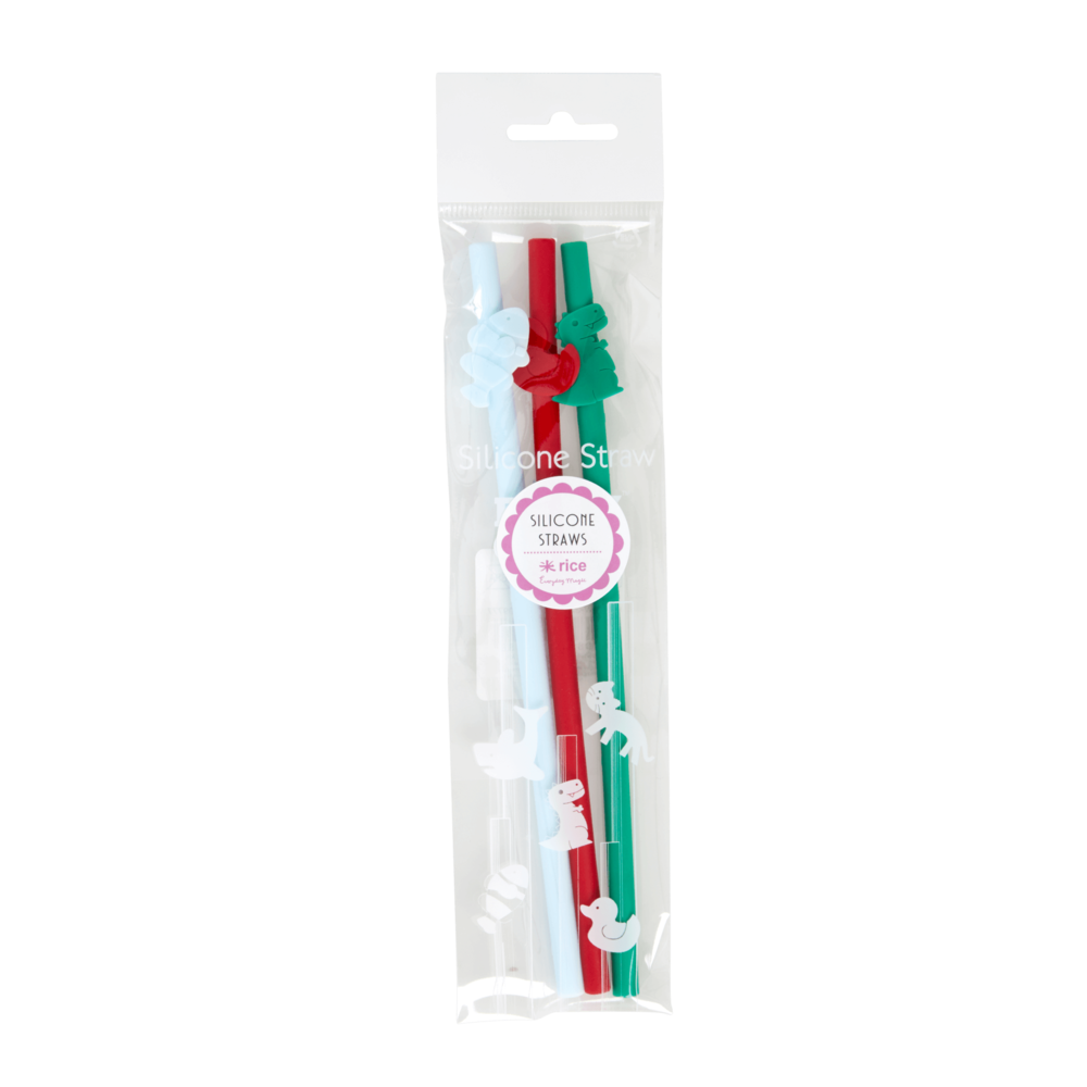 Silikon Strohhalm 3er Set, diverse 