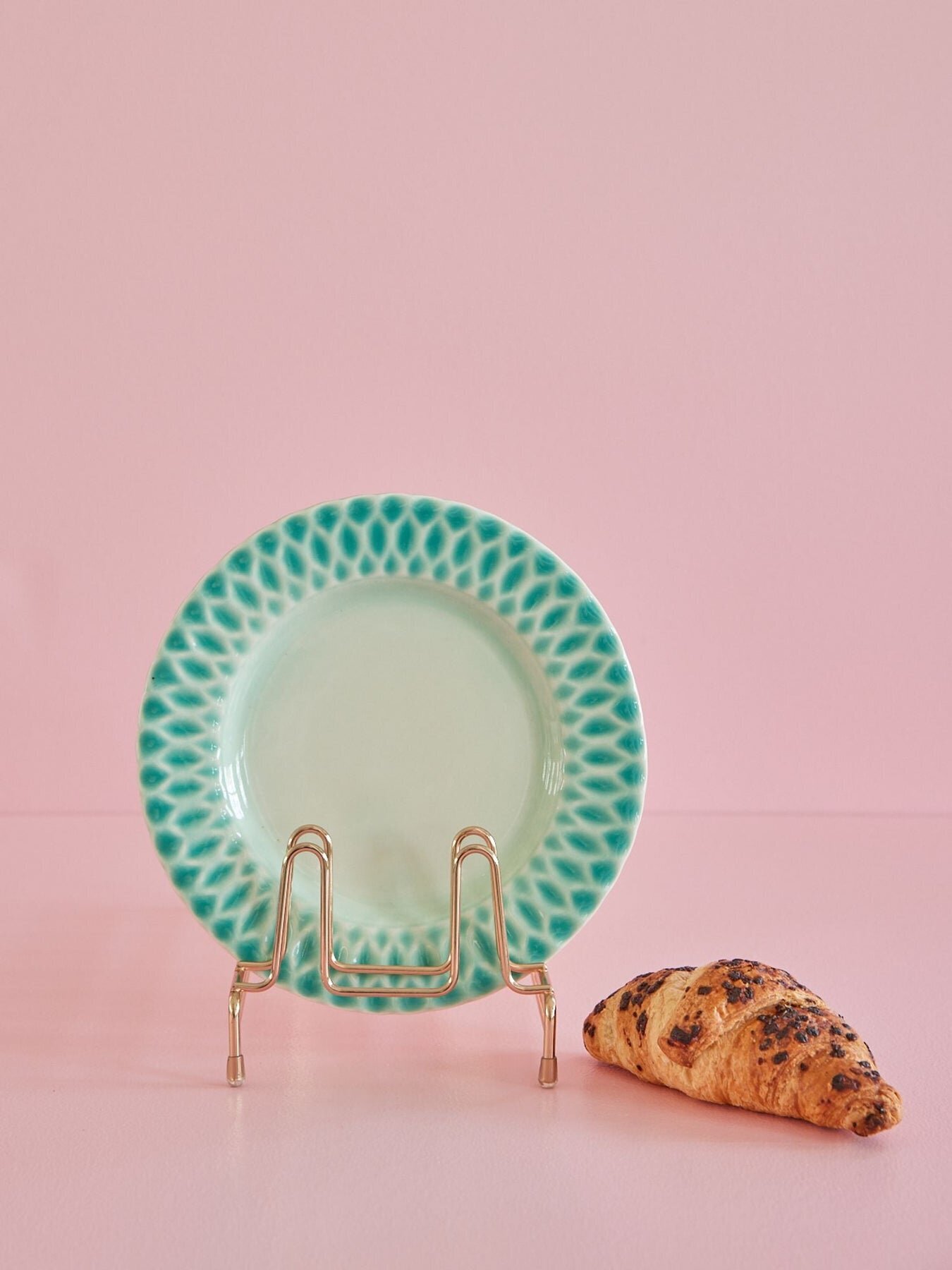 Frühstücksteller Keramik, aqua 