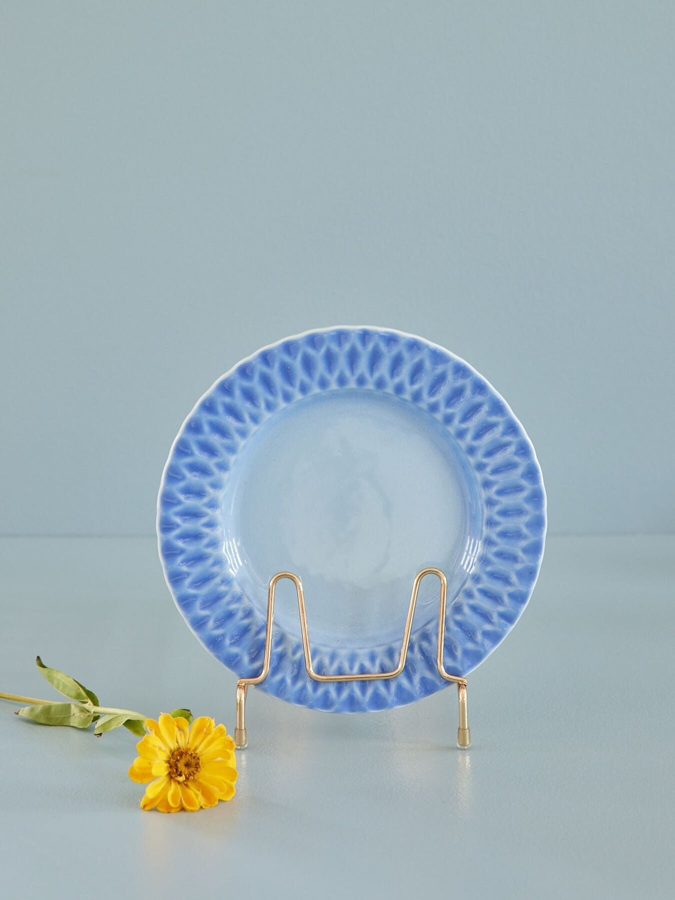 Frühstücksteller Keramik, blau 