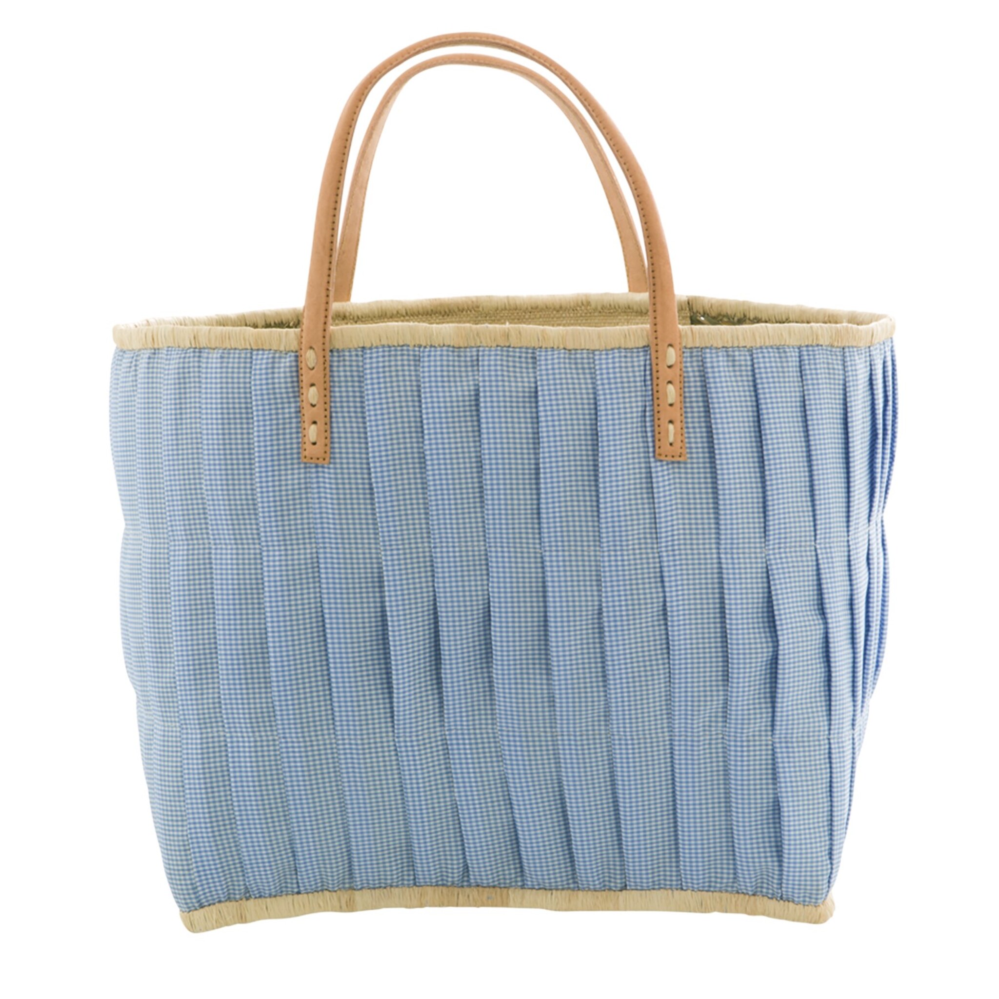 Rice Tasche aus Bast mit Henkel, hellblau 36 x 24 x 33 cm