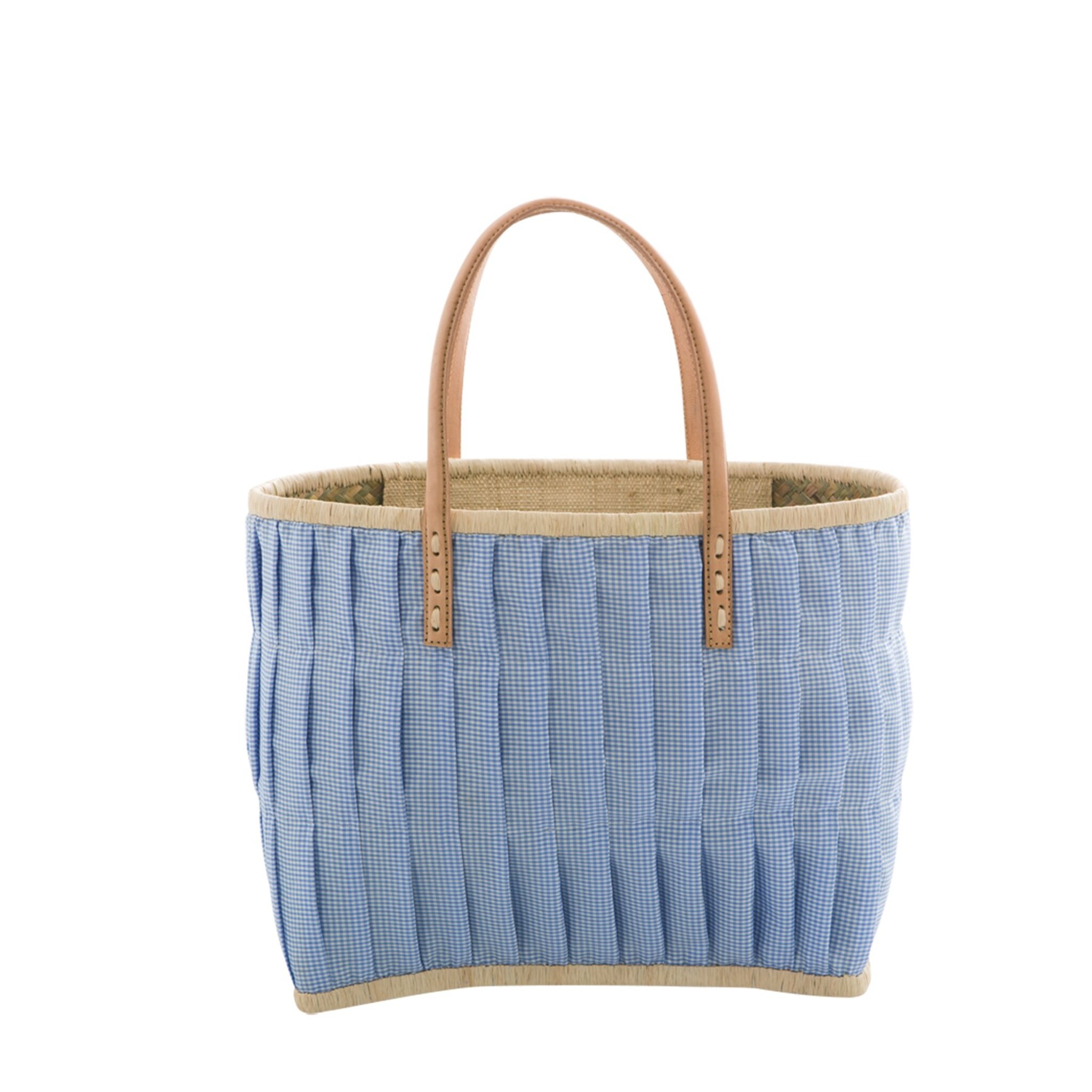 Rice Tasche aus Bast mit Henkel, hellblau 30 x 20 x 28 cm