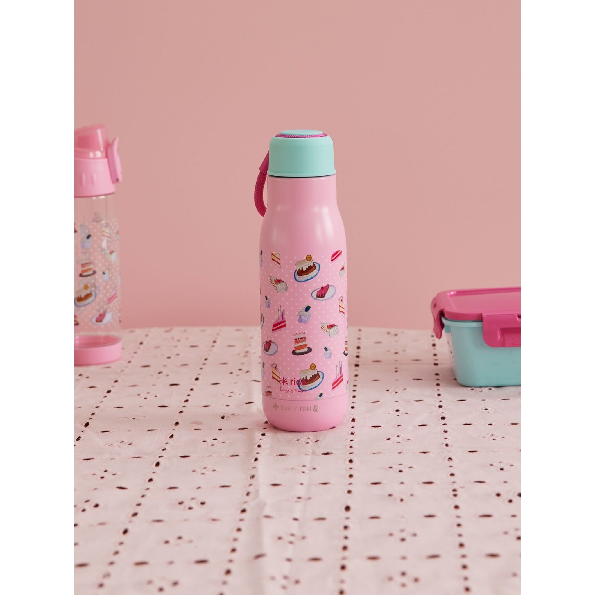 Thermosflasche Sweet Cake, pink Ø 7 cm, H:25 cm