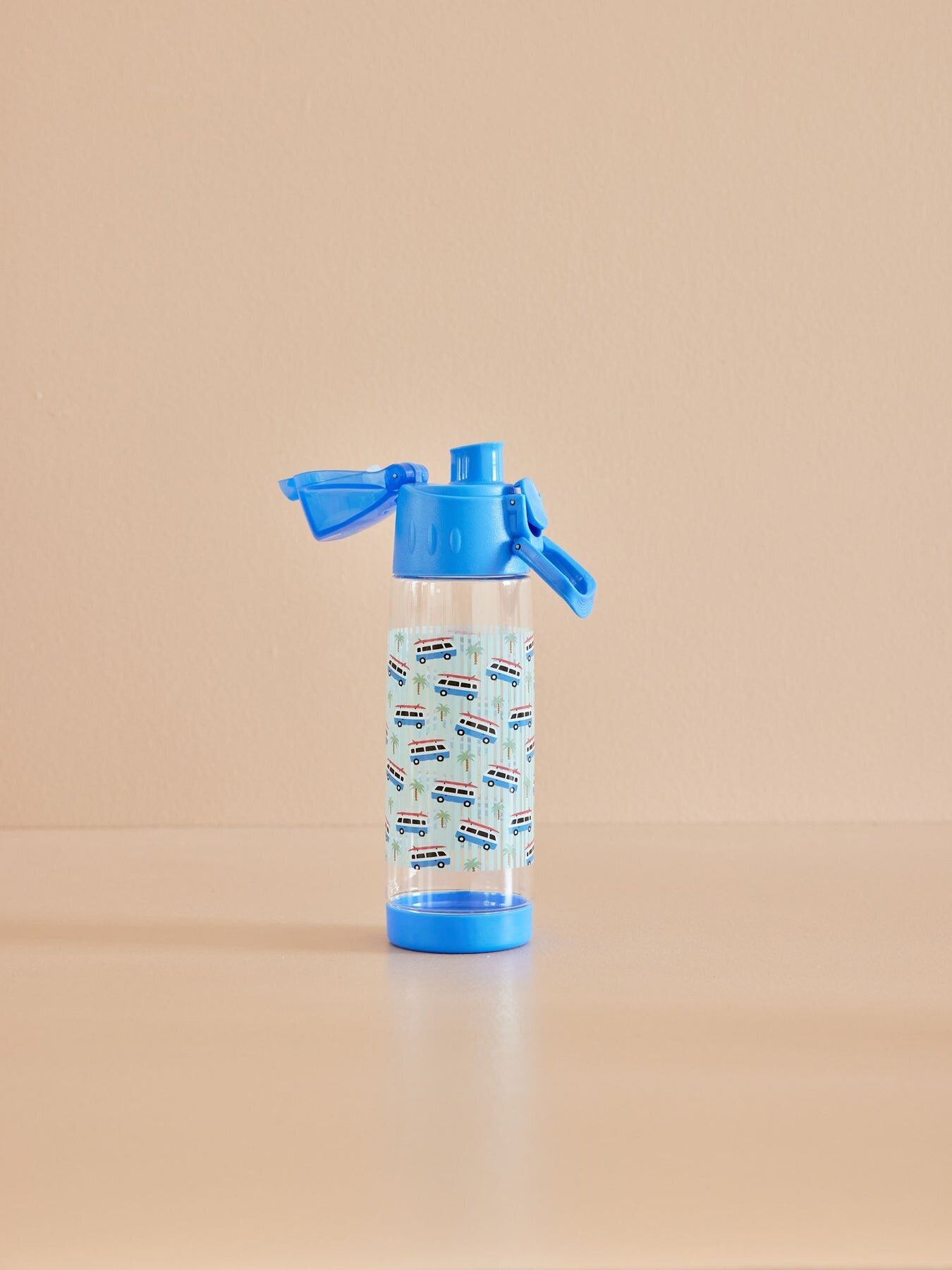 Trinkflasche Car Print, blau 