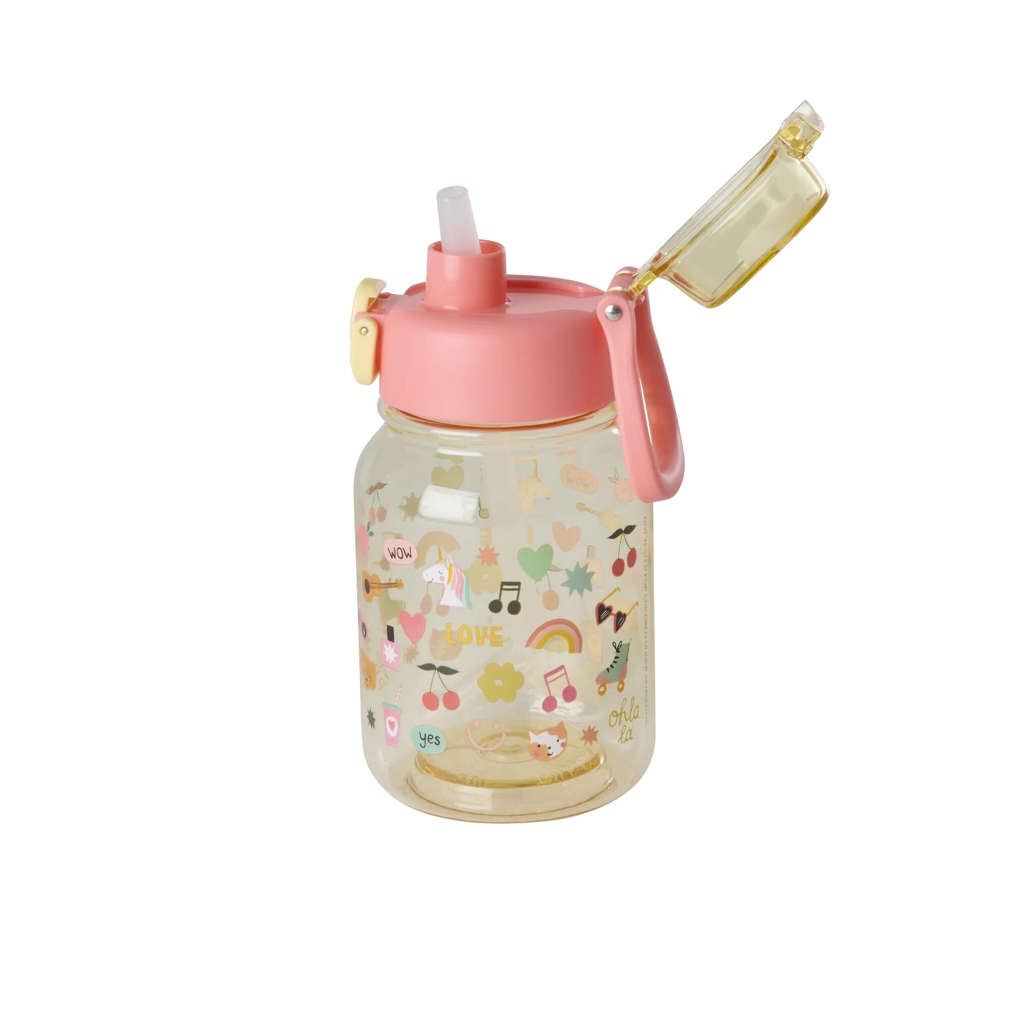 Tritan Trinkflasche für Kinder Unicorn Love, rosa 