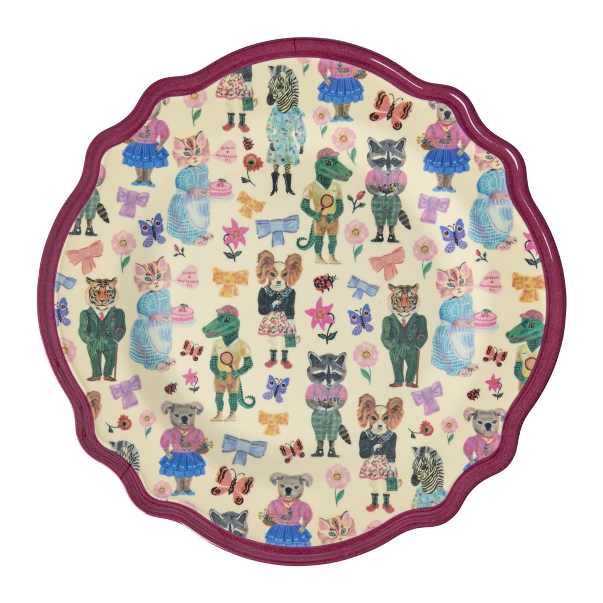 Vintage Teller groß Nathalie Lété, bordeaux 