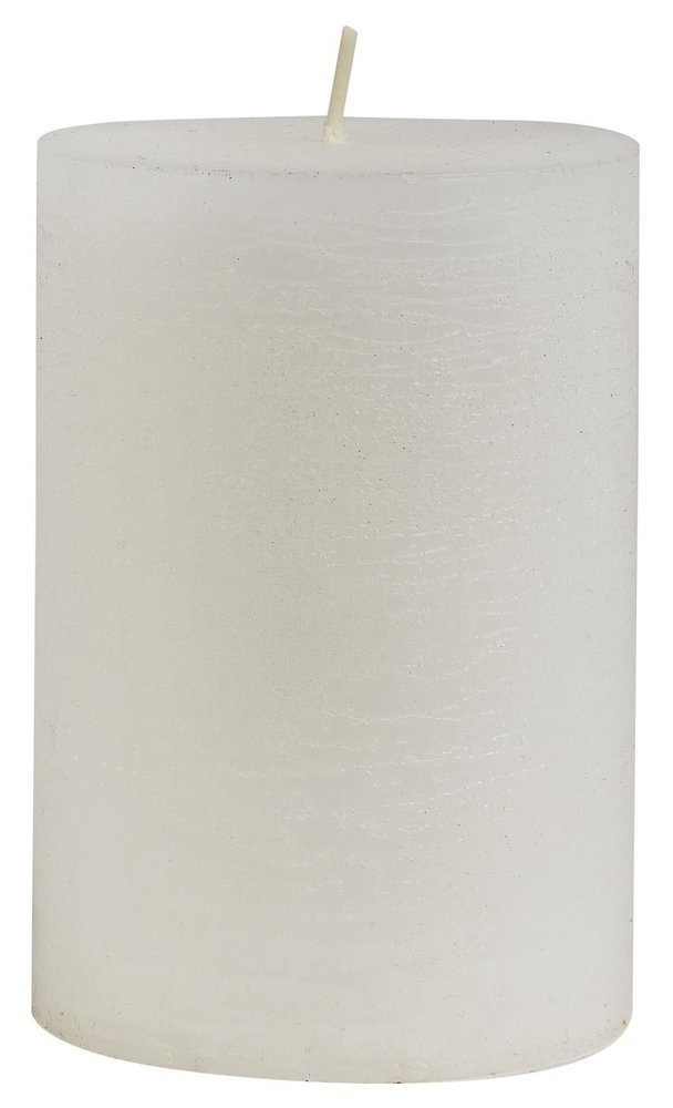 IB Laursen Rustikale Stumpenkerze, weiss Höhe 10 cm, Ø 7 cm