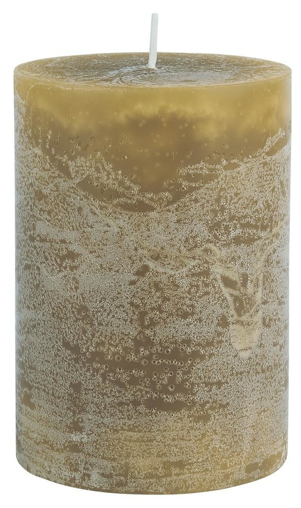 IB Laursen Rustikale Stumpenkerze, mustard Höhe 10 cm, Ø 7 cm