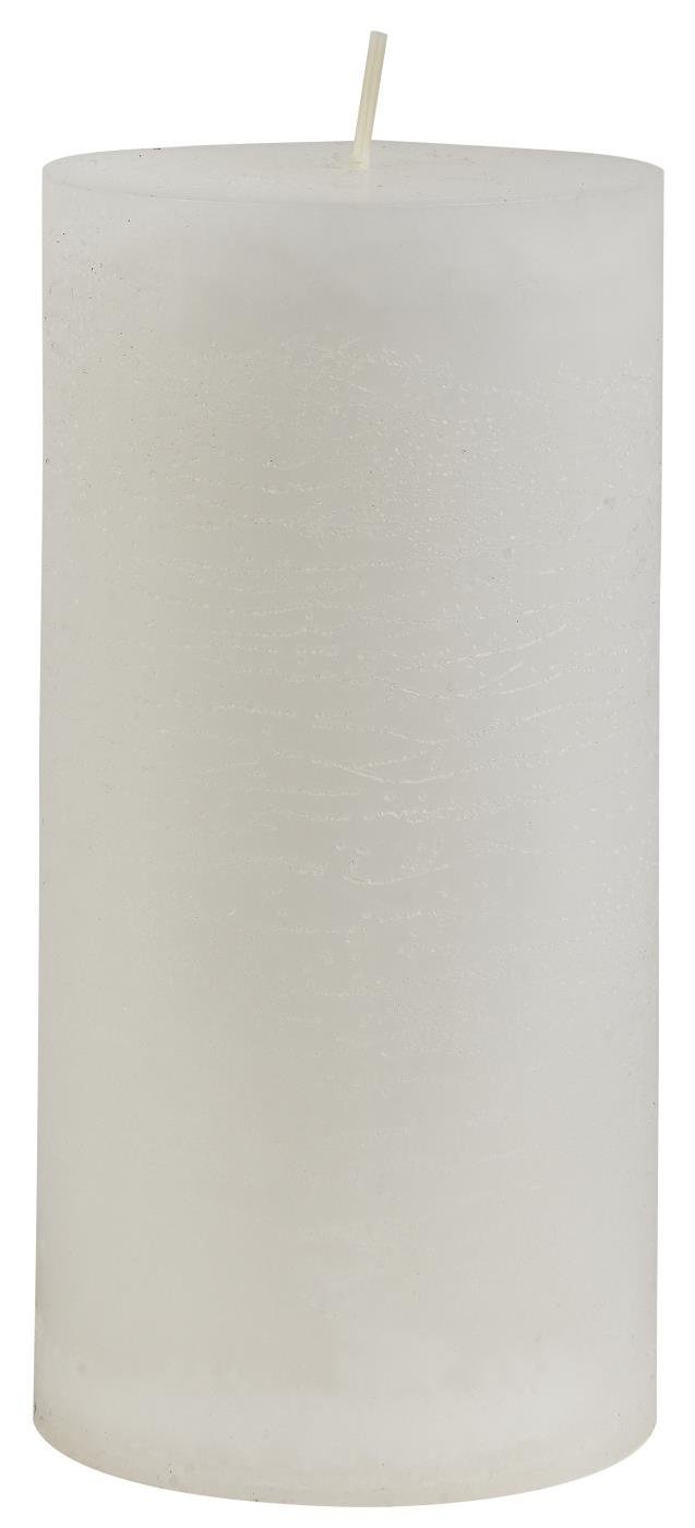 IB Laursen Rustikale Stumpenkerze, weiss Höhe 14 cm, Ø 7 cm