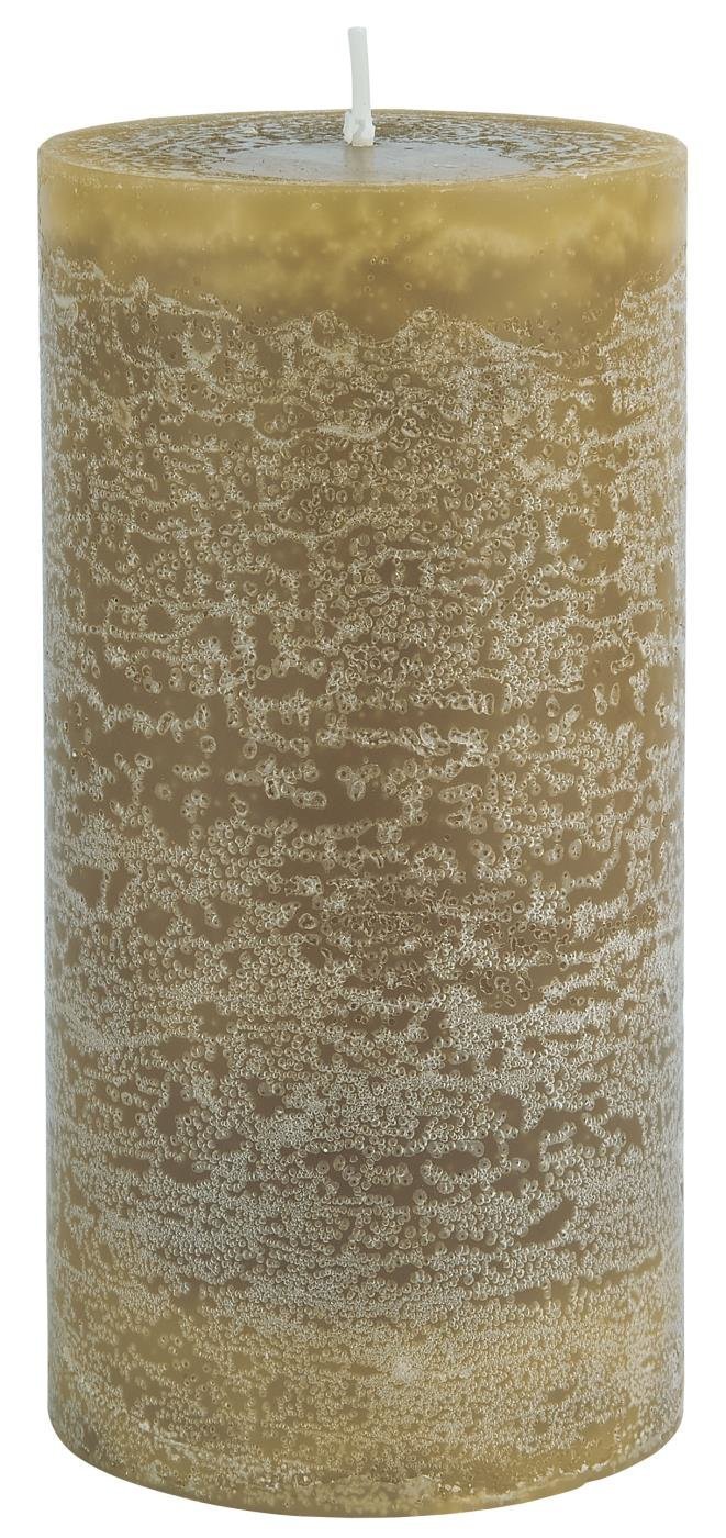 IB Laursen Rustikale Stumpenkerze, mustard Höhe 14 cm, Ø 7 cm