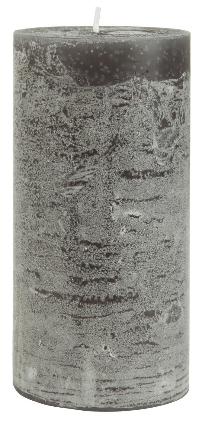IB Laursen Rustikale Stumpenkerze, dunkelgrau Höhe 14 cm, Ø 7 cm