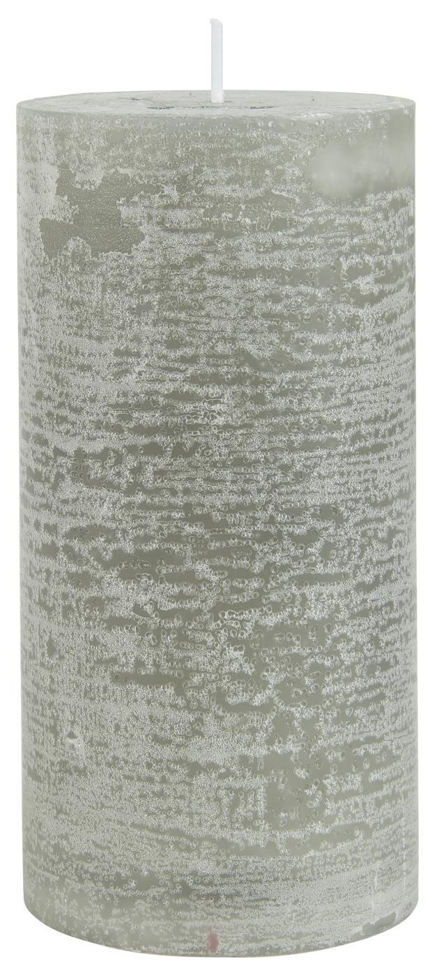 IB Laursen Rustikale Stumpenkerze, grau Höhe 14 cm, Ø 7 cm