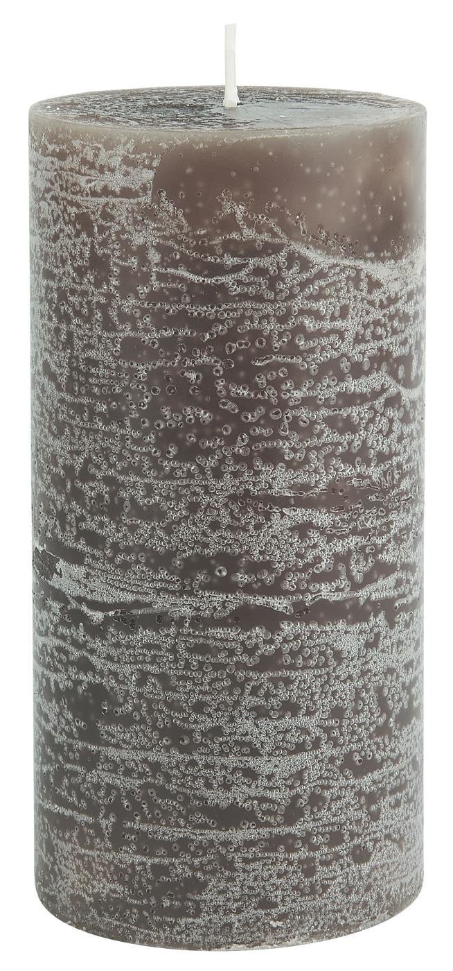 IB Laursen Rustikale Stumpenkerze, braun Höhe 14 cm, Ø 7 cm