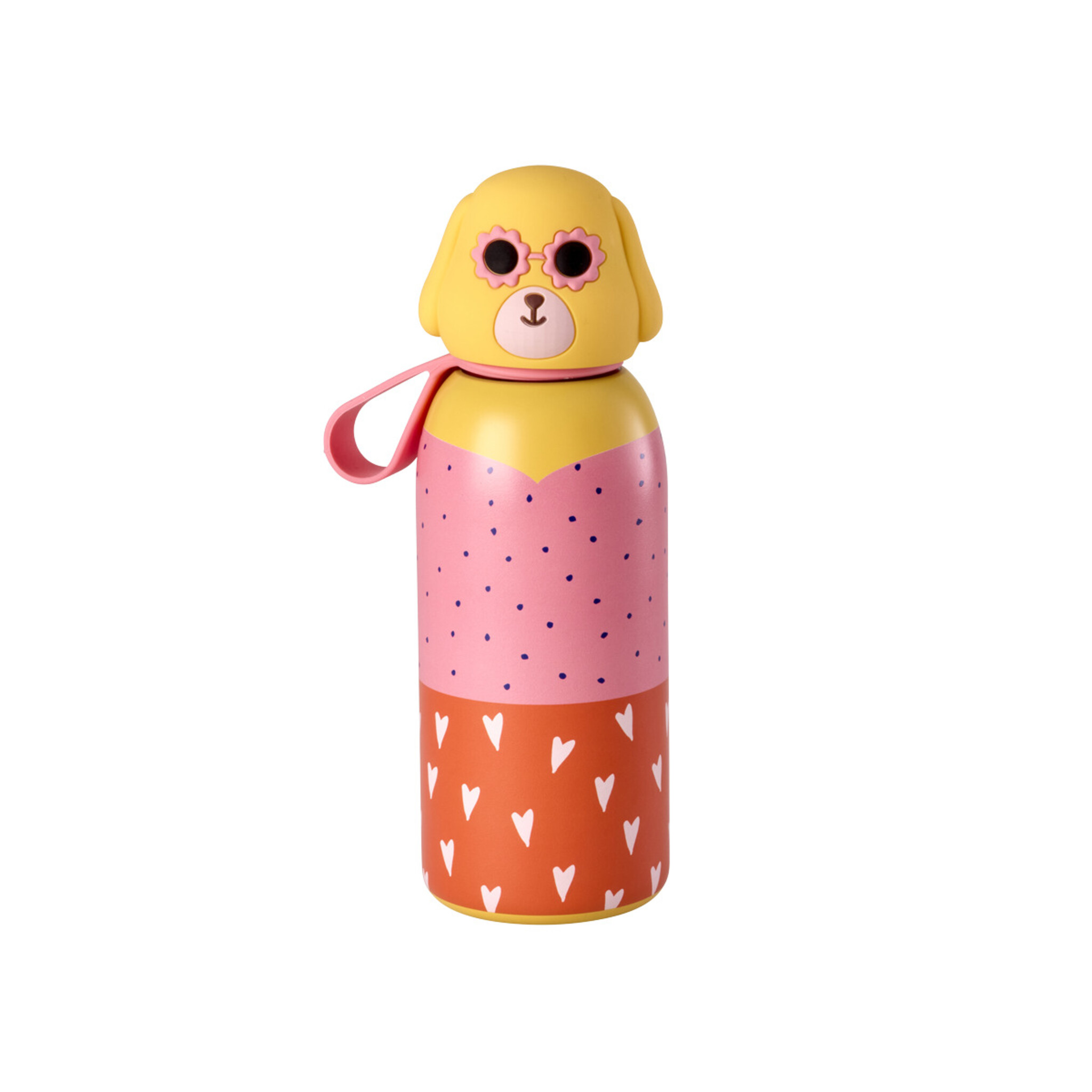 RICE Edelstahl Kinder Thermosflasche Trinkflasche mit Tiermotiv, bunt 
