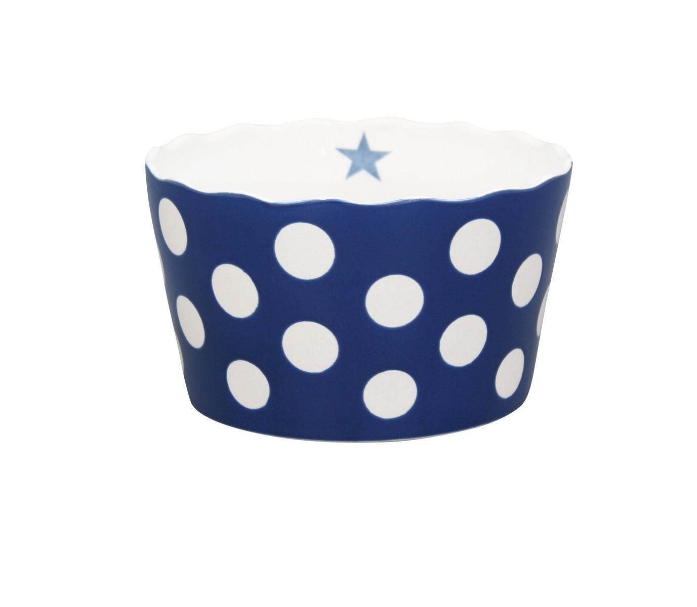 Krasilnikoff, Schale, Medium, Punkte, blau 