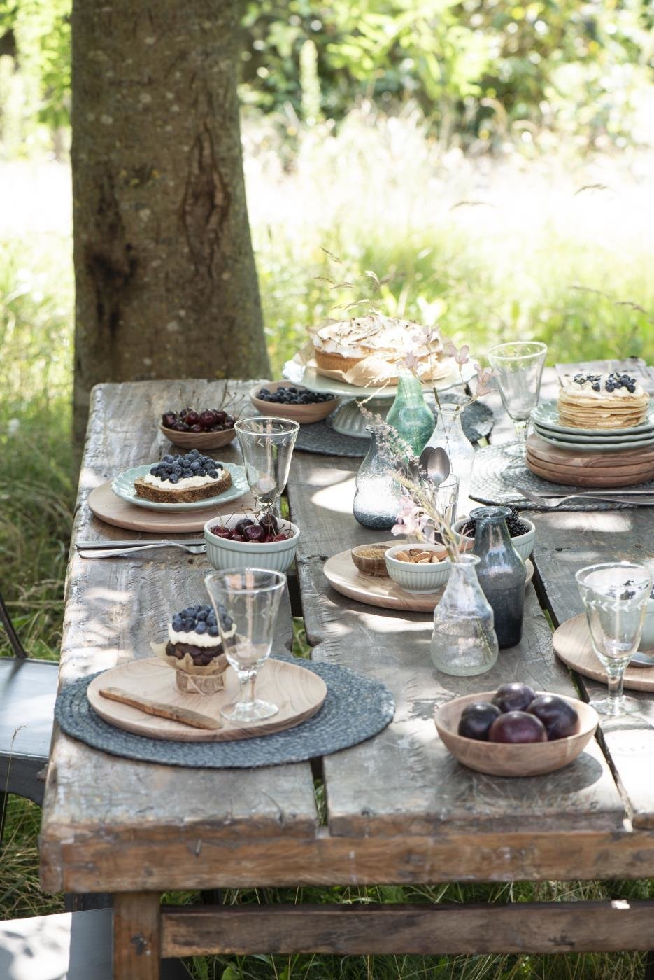 Schalensatz aus Akazienholz, natur 