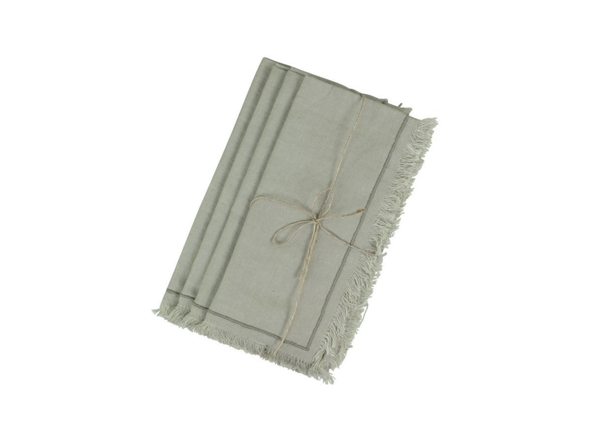 Serviette mit Fransen im 4er Set, grün 