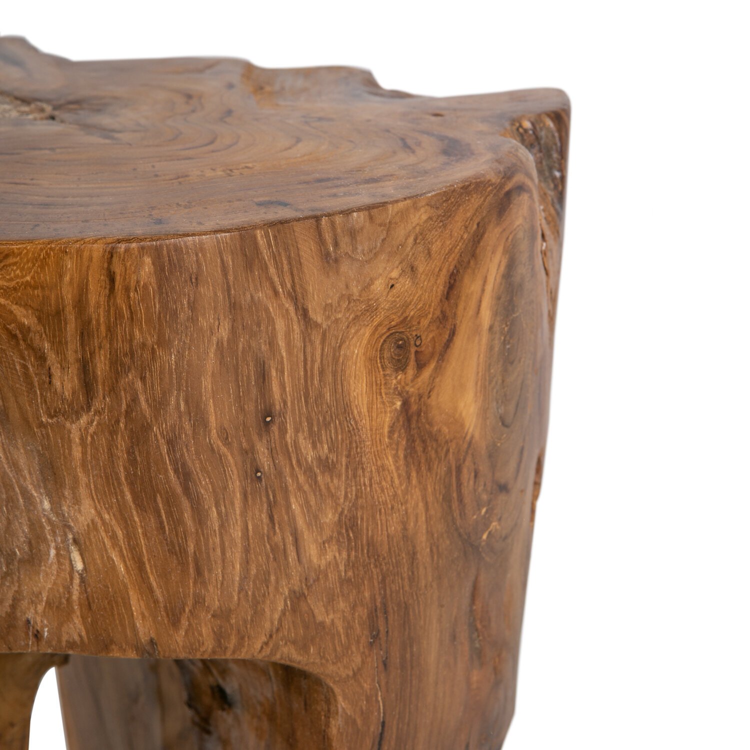 Unikat Drei Fuß Hocker Root Teakholz, natur 