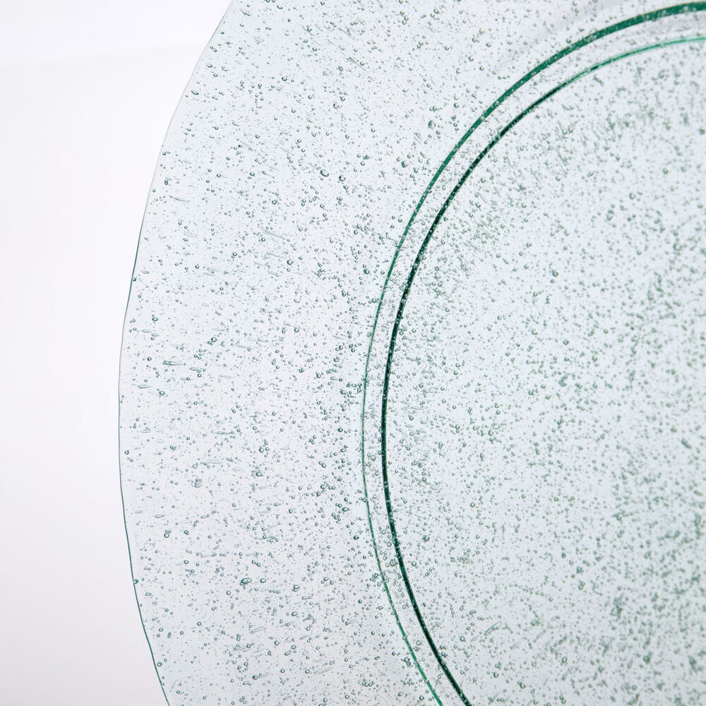 Großer Teller aus Glas Rain 2er, aqua 