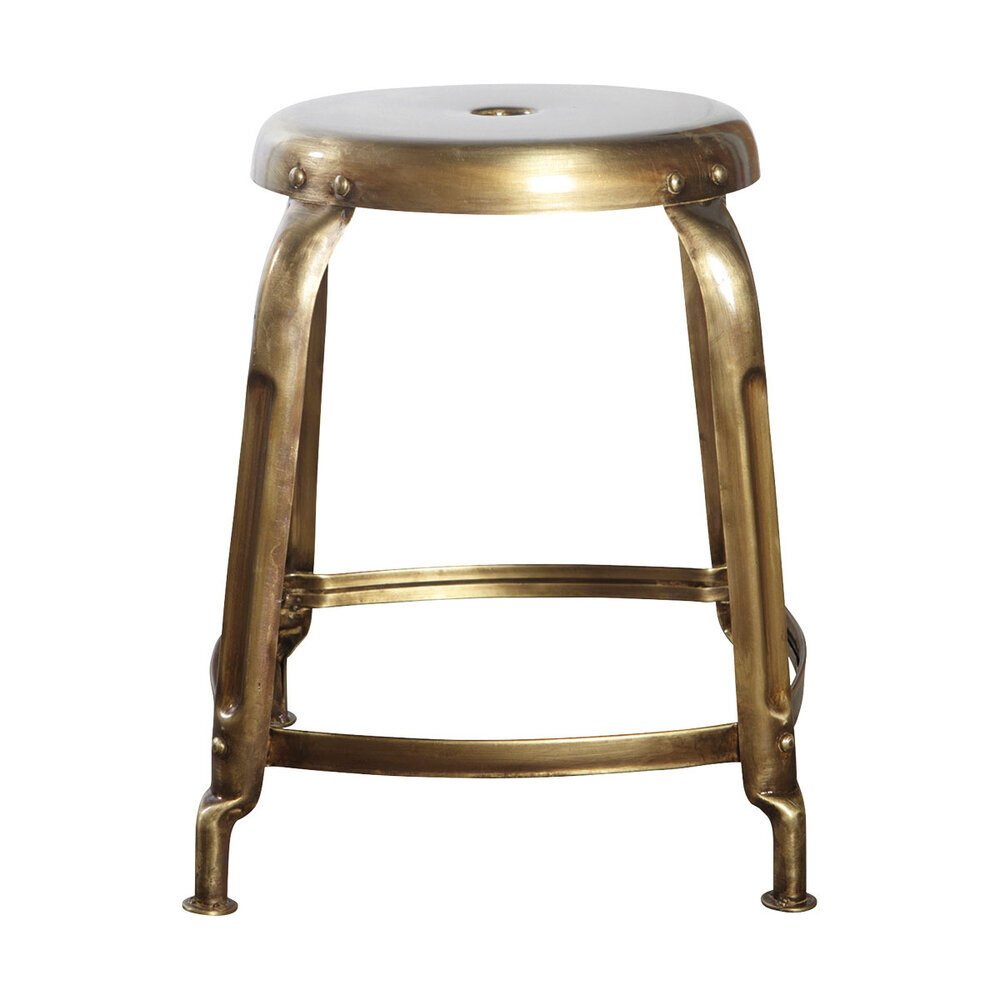 Hocker Define aus Eisen, gold H 45 cm, ∅ 36 cm