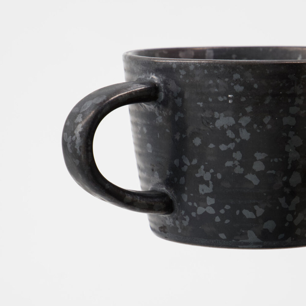 Kaffeetasse mit Untertasse Pion, schwarz 