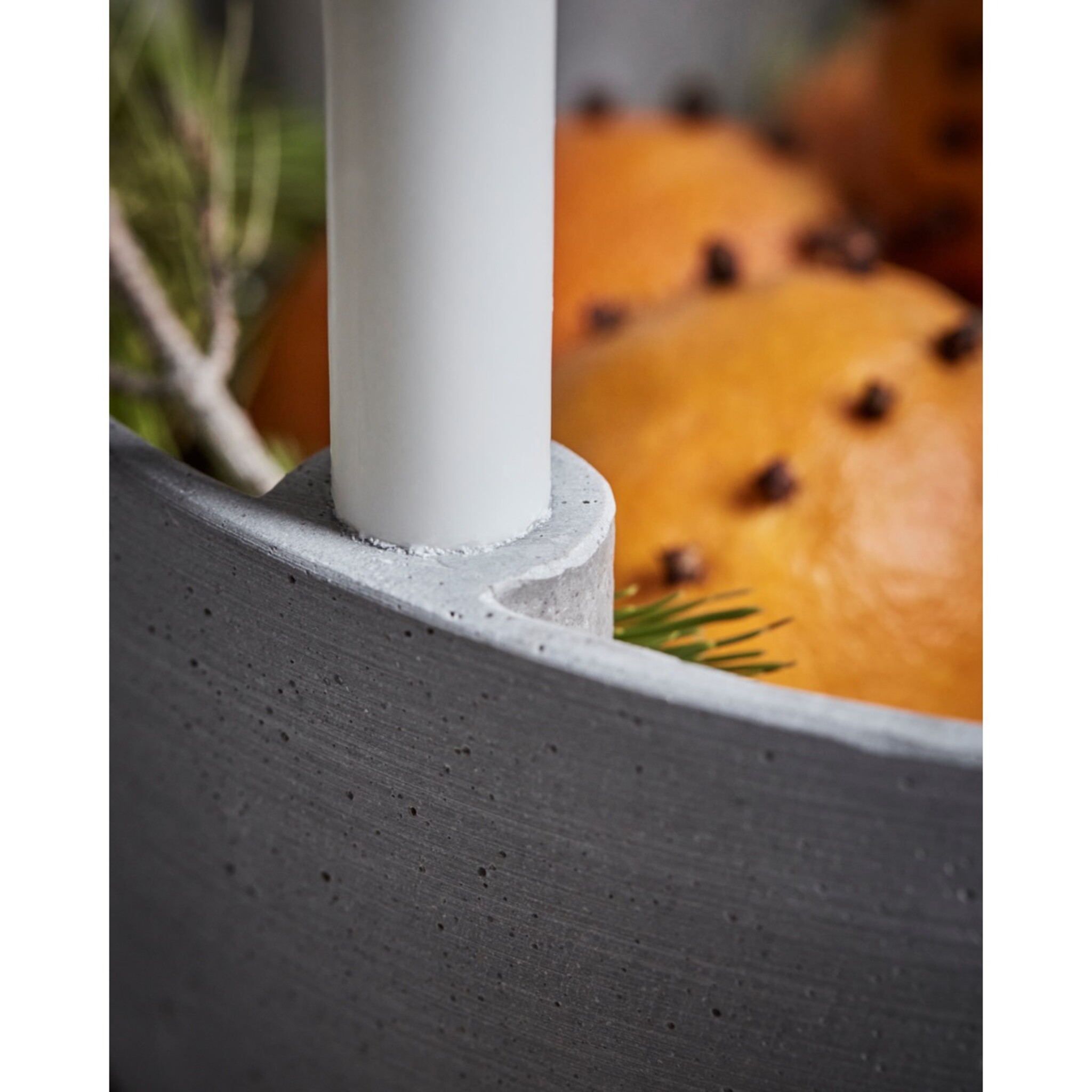 Kerzenständer Marb, Schüsselform, grau 