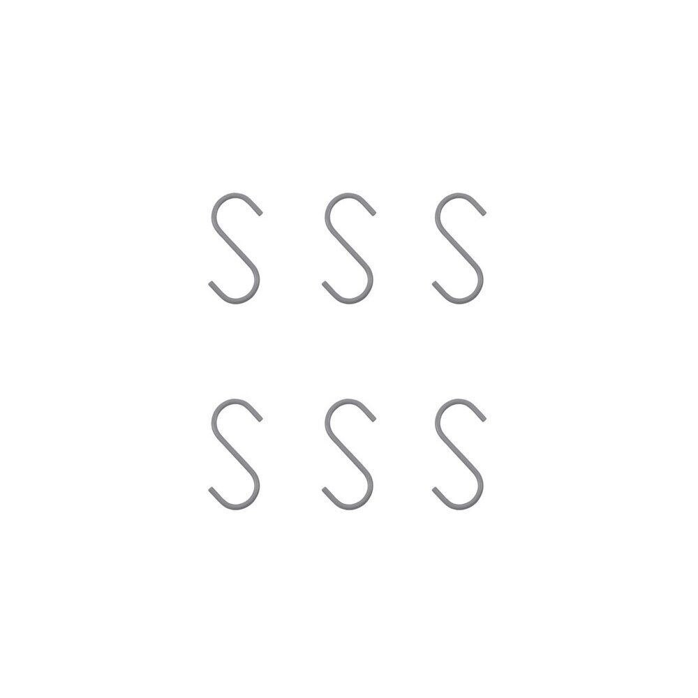 S-Haken Snap 6er Set, silber 3 x 0,5 x 6 cm