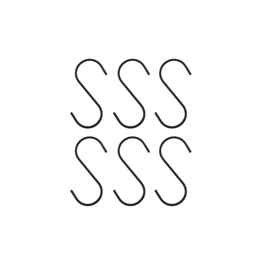 S-Haken Snap 6er Set, schwarz 4,8 x 0,5 x 10 cm