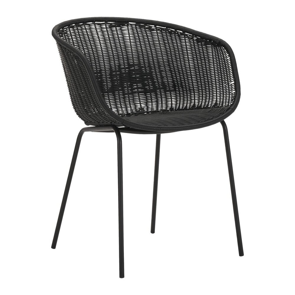 Sessel Hapur, Polyrattan, schwarz 
