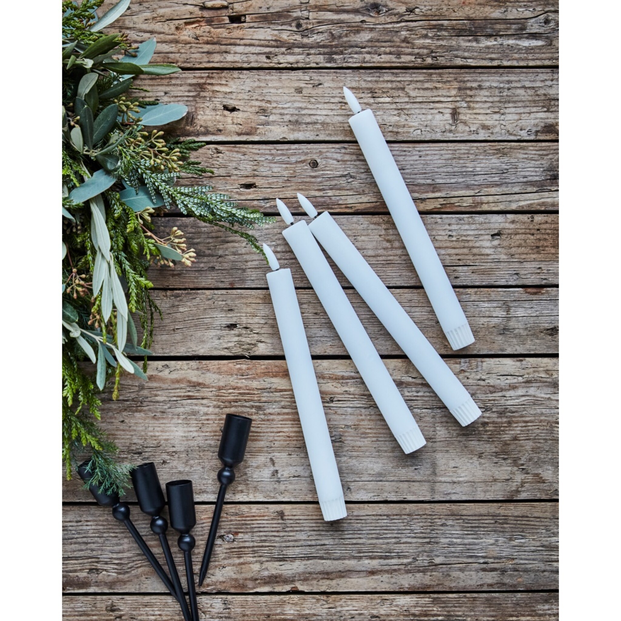 Stabkerze mit Timer Funktion HDLED, weiss 24 cm, Ø 2 cm